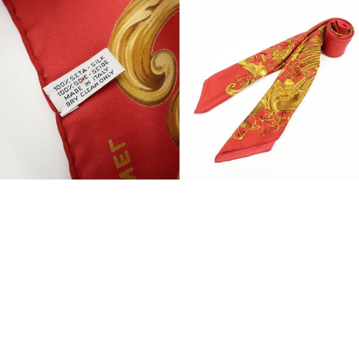 Chanel Chanel Floral Motif Silk Scarf Red Size ONE SIZE - 6 Thumbnail