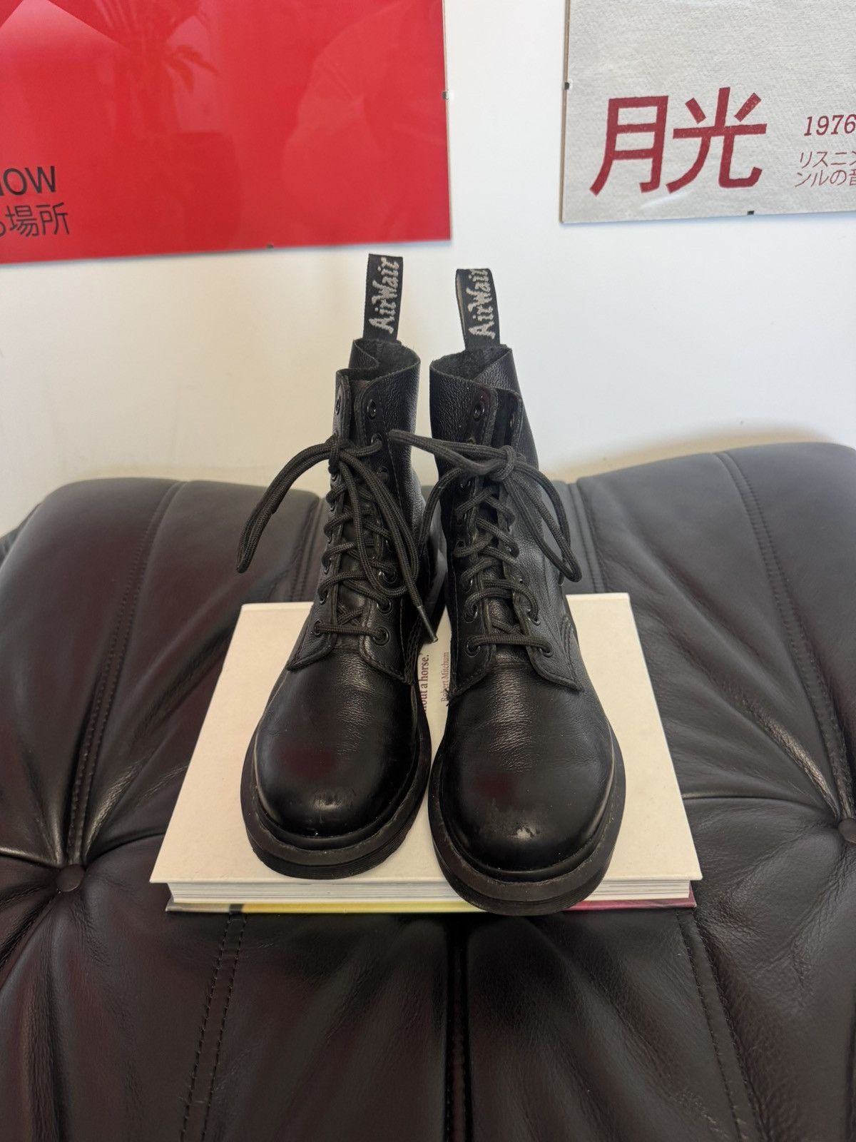 Dr. Martens Dr Martens 1460 Pascal Mono High Top Derby Boots Leather Y2k Size US 6 / IT 36 - 2 Thumbnail