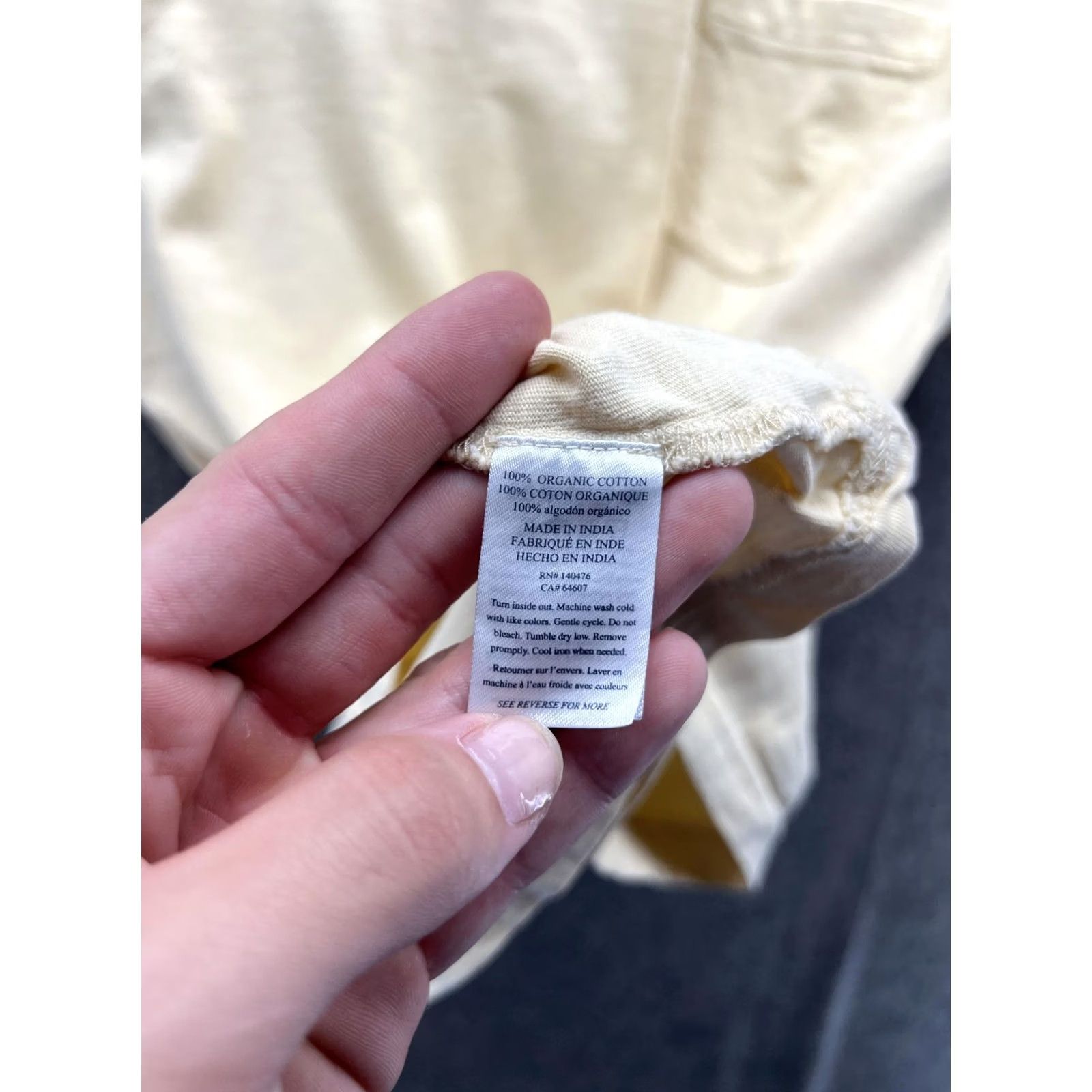 Faherty Faherty Shirt Mens M Beige Sunwashed Organic Cotton Pocket Tee Tagless Soft Size US M / EU 48-50 / 2 - 4 Thumbnail