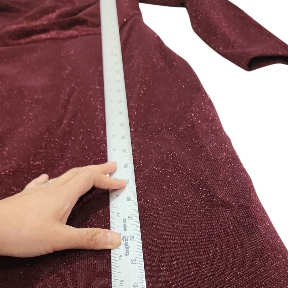 Other Aidan Mattox Cocktail Dress Sz 4 Burgundy Metallic Shimmer Size S / US 4 / IT 40 - 5 Thumbnail