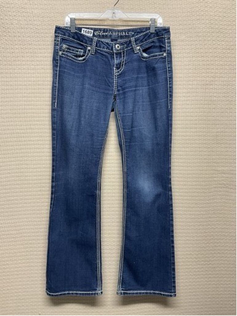 Other VTG Blue Asphalt Distressed Denim Flare Leg Jeans Women 11 Size 34" / US 12 / IT 48 - 1 Thumbnail