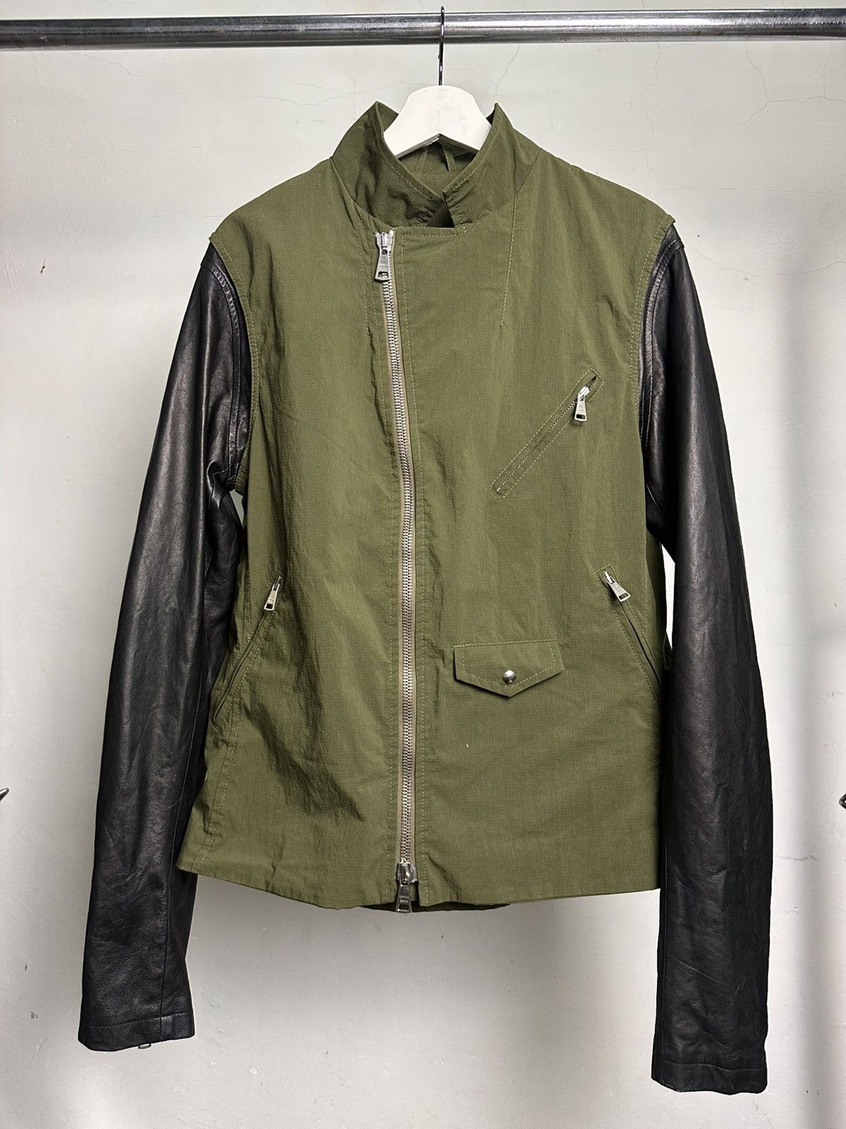 Giorgio Brato Giorgio Brato Ripstop Hybrid Leather Ratti Biker Jacket Size US L / EU 52-54 / 3 - 2 Thumbnail