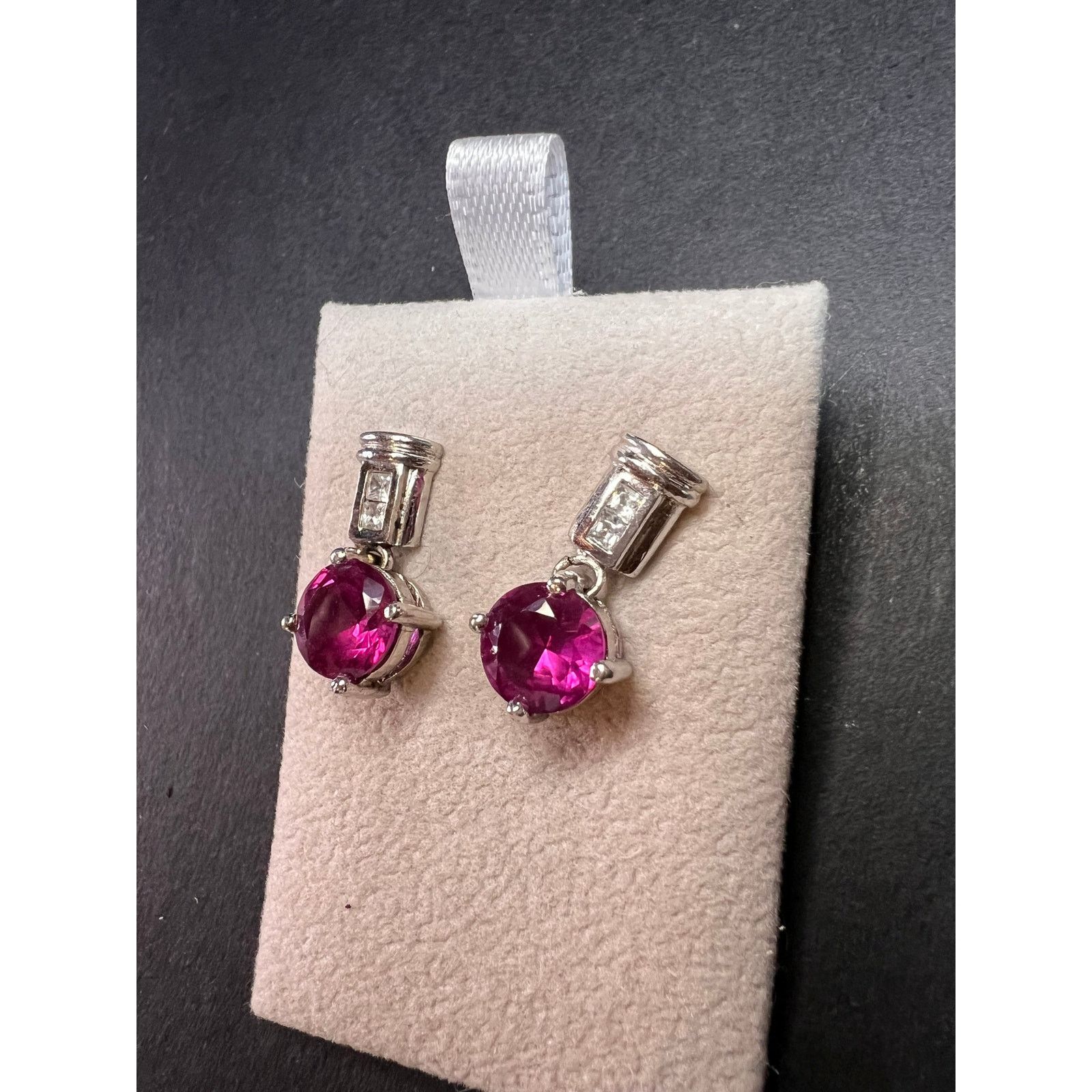 Other Lab purple sapphire and topaz sterling silver earrings Size ONE SIZE - 16 Thumbnail