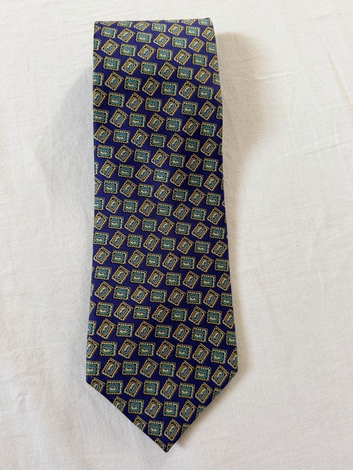 Christian Dior Monsieur Vtg Christian Dior Monsieur Silk Tie Purple Geometric 55" Size ONE SIZE - 3 Thumbnail