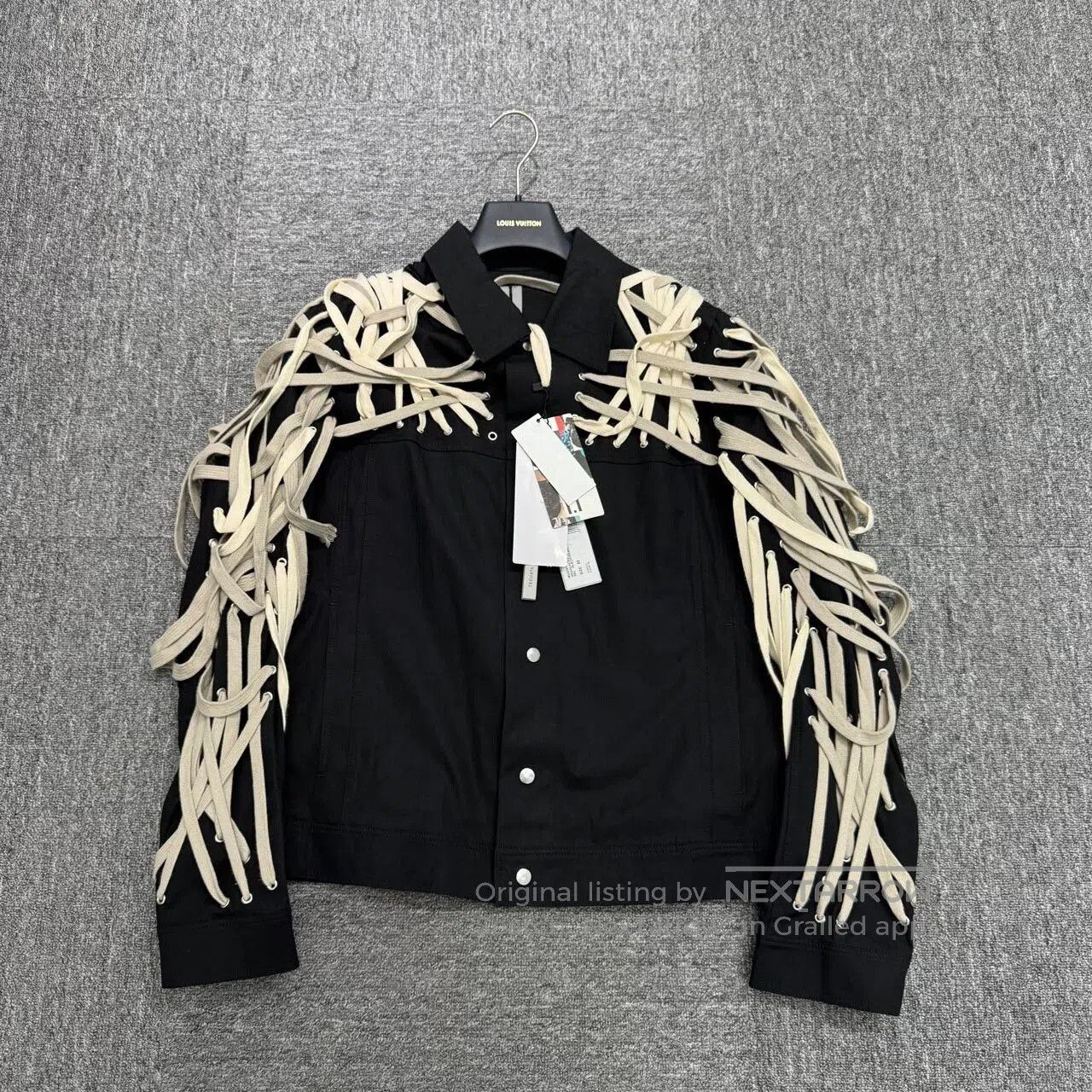 rick owens lace-up jacket in black.