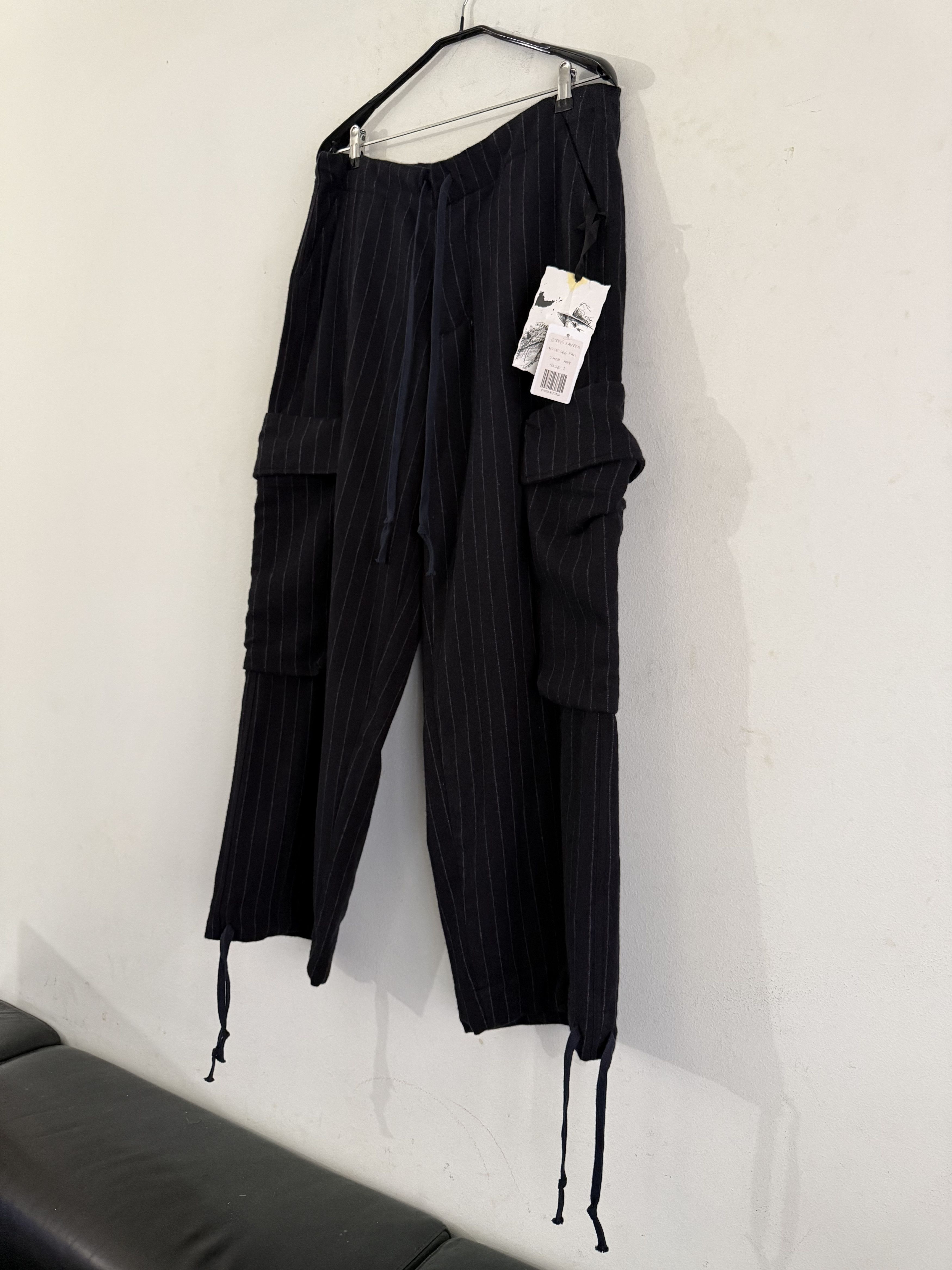 Greg Lauren Pinstriped Wide Trousers Size US 30 / EU 46 - 4 Thumbnail