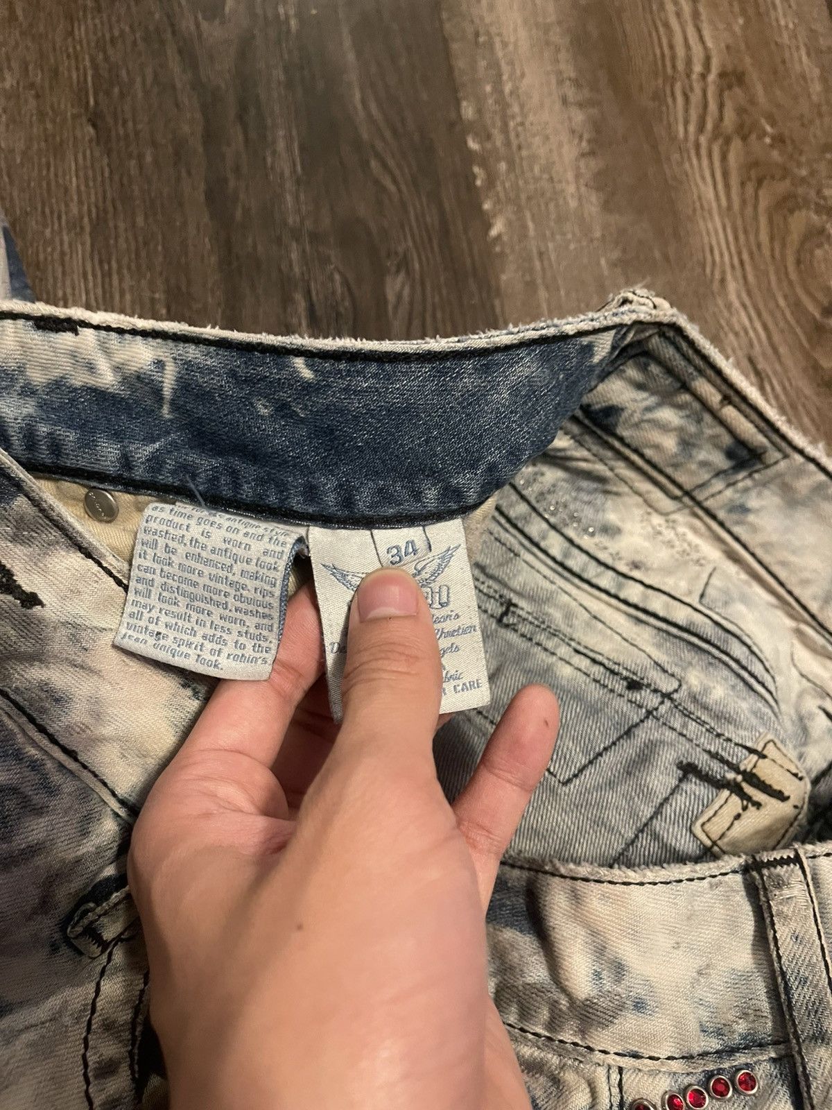 Robins Jeans Robins Jeans Fully Studded Baba Wash Jeans Size US 34 / EU 50 - 7 Thumbnail