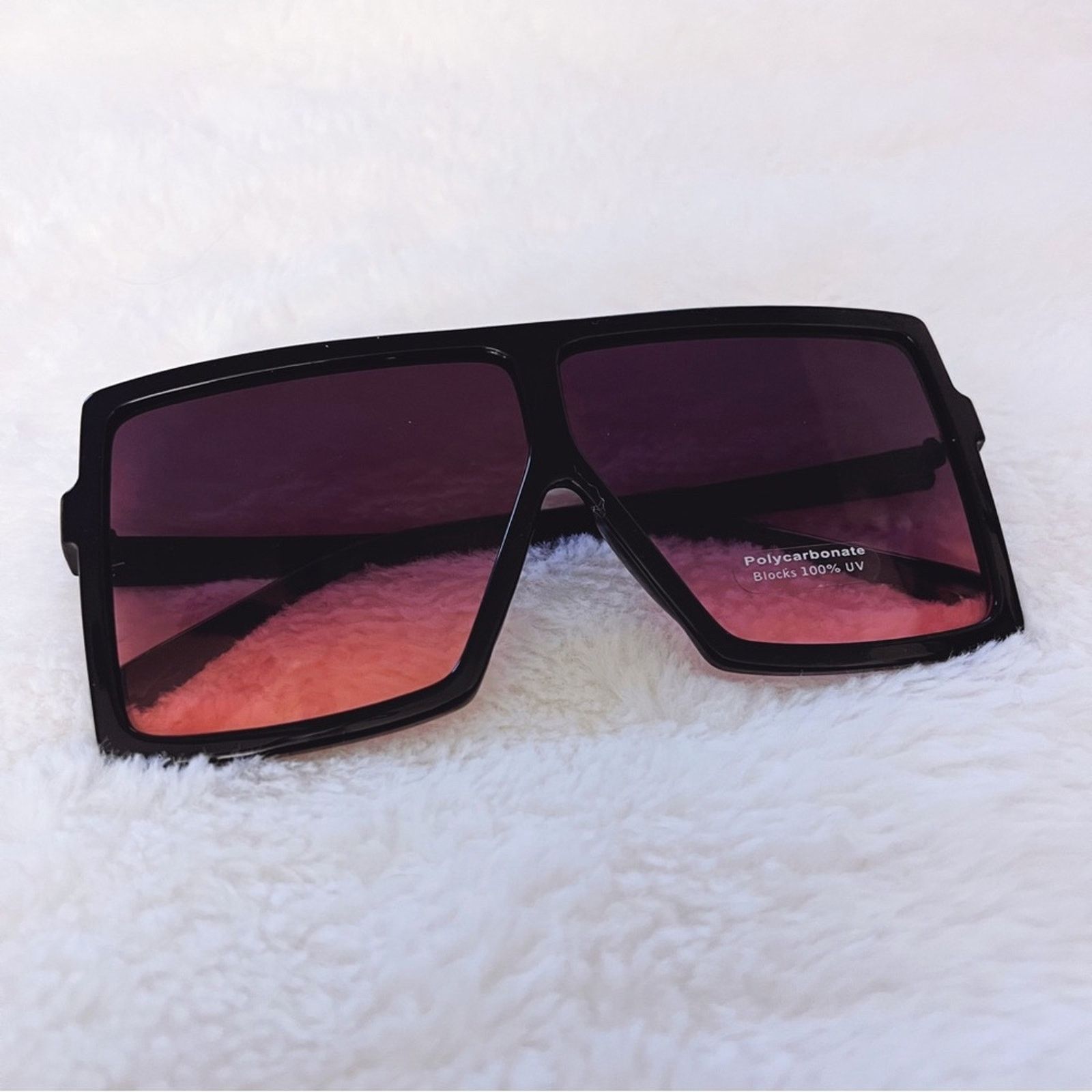 Other Ivonne Black & Pink Oversized Square Sunglasses Size ONE SIZE - 5 Thumbnail