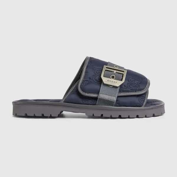 Gucci Gucci GG Buckle Nylon Slide Sandals SIZE 8 Size ONE SIZE - 1 Thumbnail
