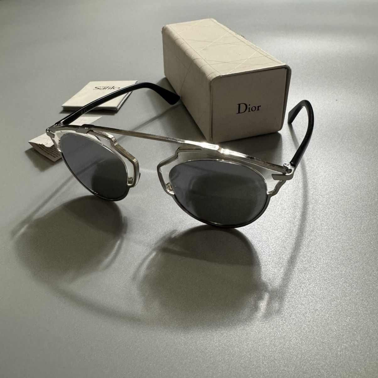 Dior So Real Sunglasses Silver Black Original Box Tags