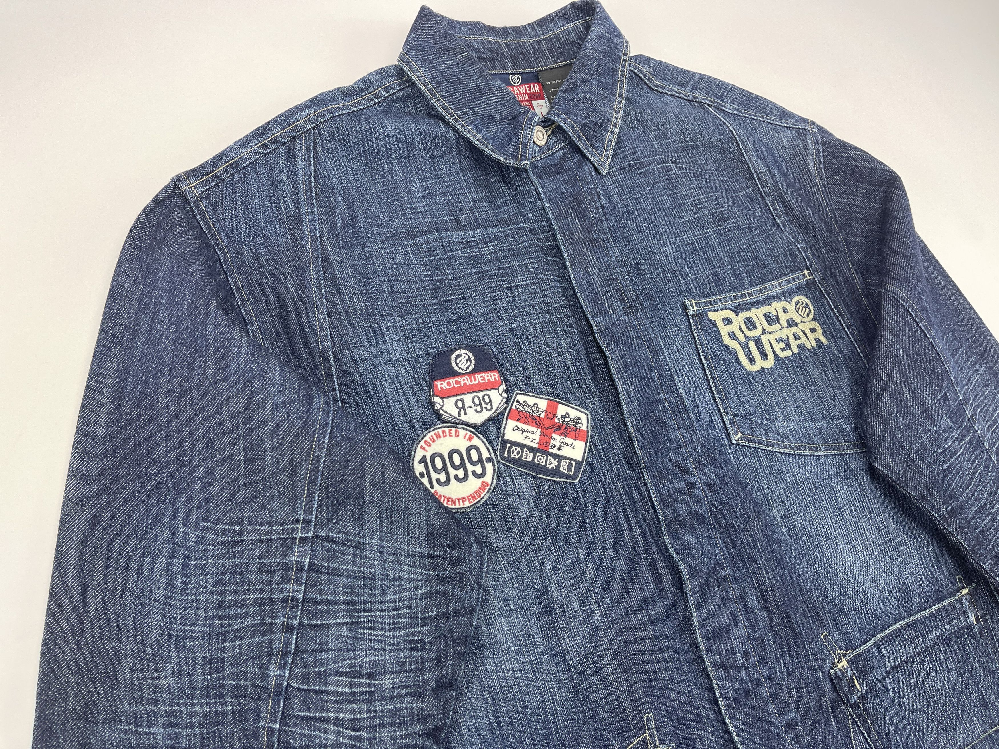 Rocawear Rocawear jacket, blue, vintage Roca Wear denim jacket, 90s L Size US L / EU 52-54 / 3 - 11 Thumbnail