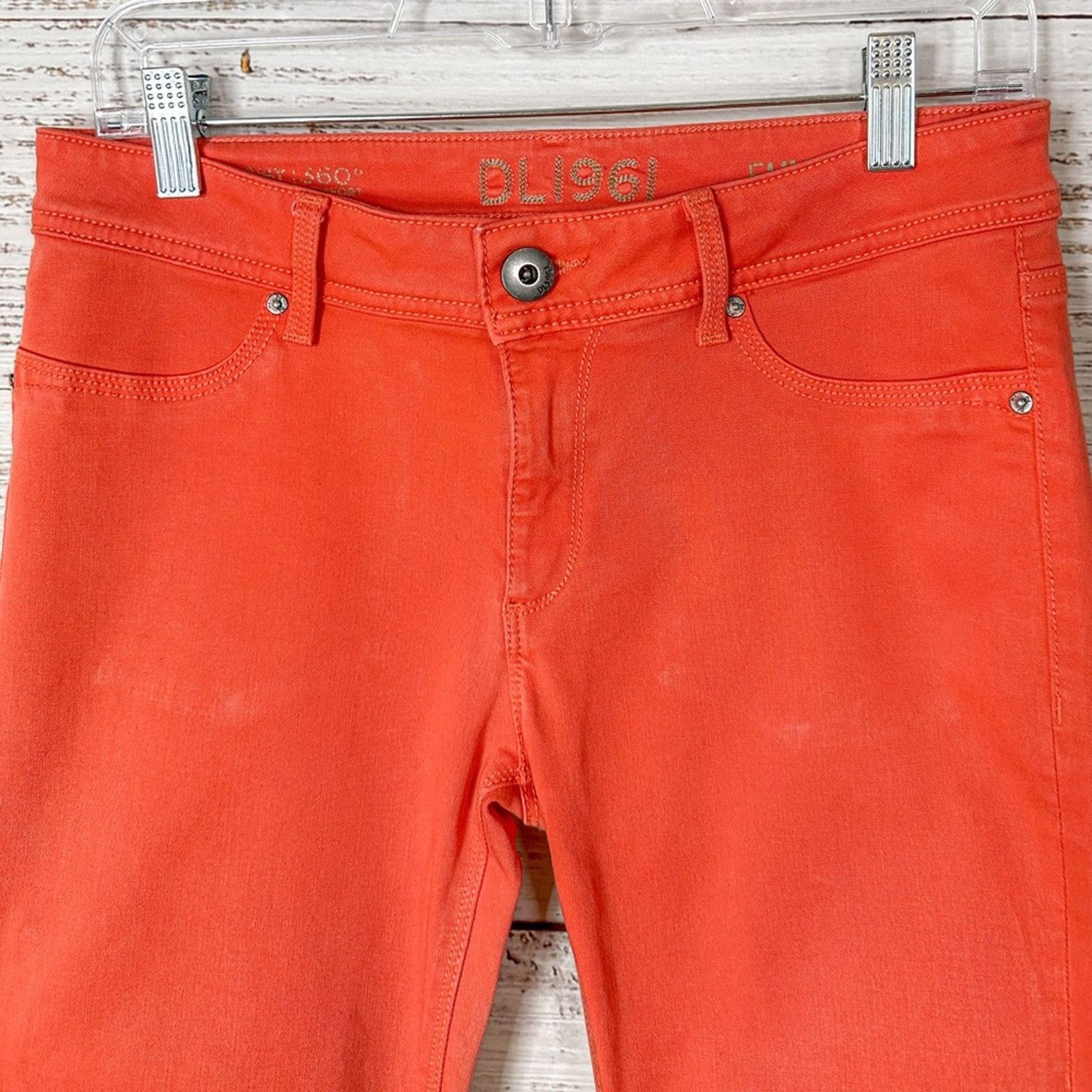 DL1961 DL1961 Coral Orange Emma Ankle Skinny Jegging, EUC, Size 28 Size 28" / US 6 / IT 42 - 5 Thumbnail