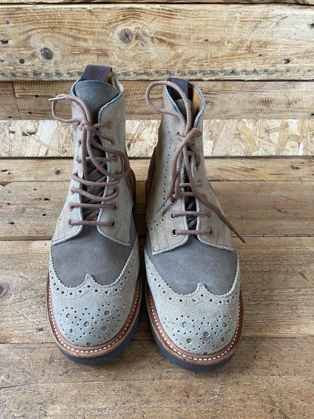 Tricker's Trickers Stephy brown suede brouges boots uk sz 4 ,sz37 Size US 5.5 / IT 35.5 - 2 Thumbnail