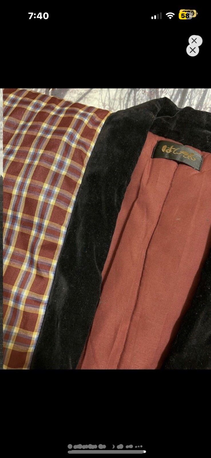 Vintage ***FINAL DROP***RARE 00s PLAID CHECKER DOWN KIMONO L Size US L / EU 52-54 / 3 - 5 Thumbnail