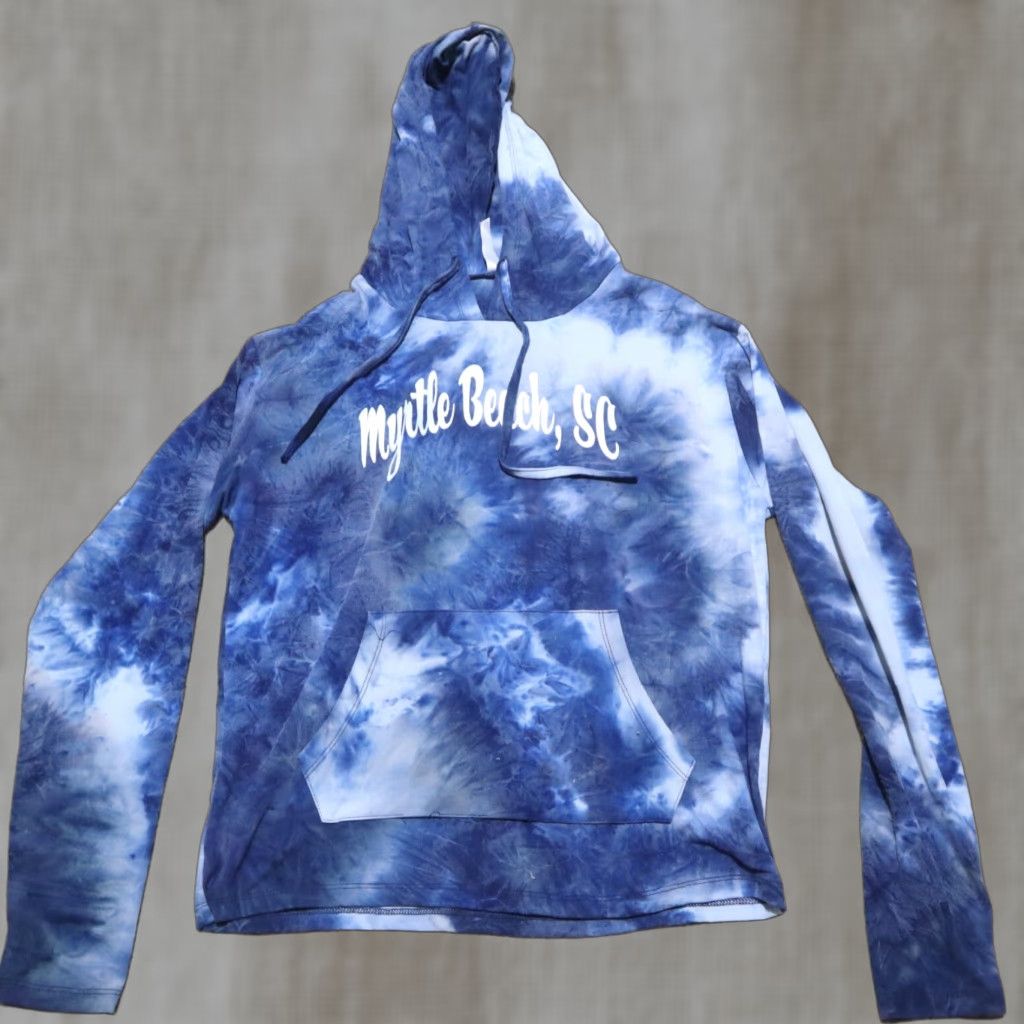 Vintage Myrtle Beach SC South Carolina Pullover Lightweight Hoodie Shirt XL Blue Logo Embroidered Classic College Sports Outdoor Women Size XL / US 12-14 / IT 48-50 - 1 Thumbnail