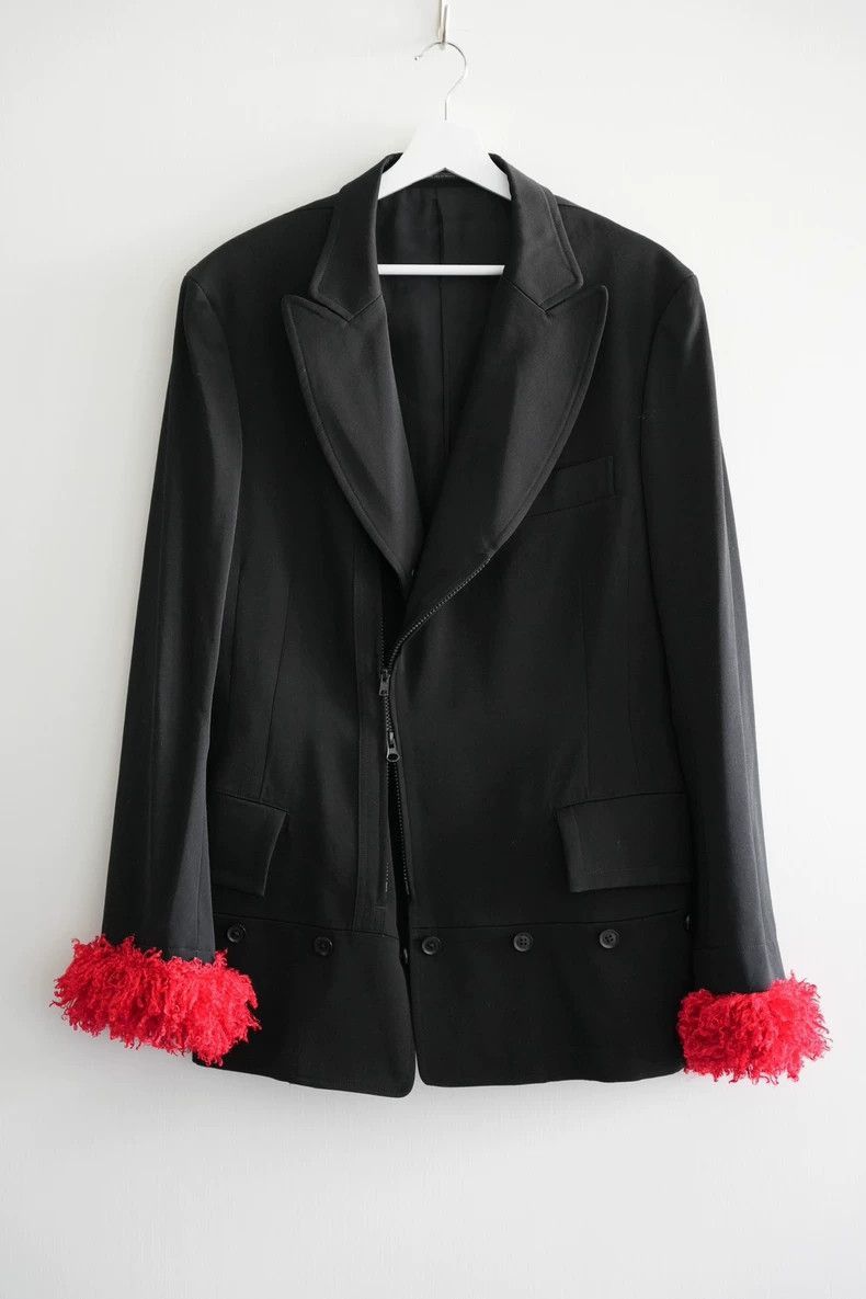 Yohji Yamamoto Yohji Yamamoto Yohji Yamamoto Black Suit with Red Accents Size US S / EU 44-46 / 1 - 1 Thumbnail