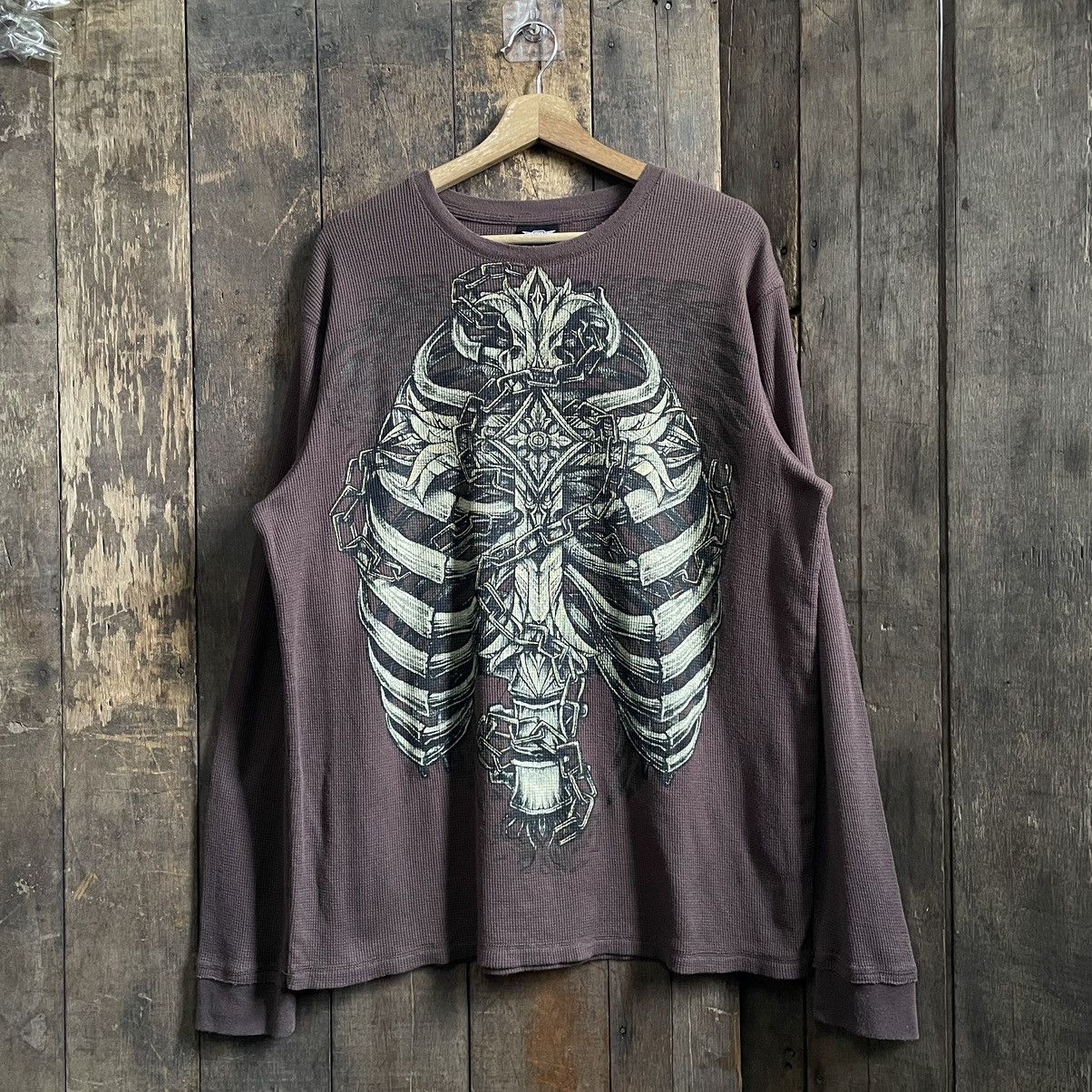 Affliction Vintage MMA Elite Skeleton Punk y2k Thermal Longsleeve Tee Size US XL / EU 56 / 4 - 2 Thumbnail