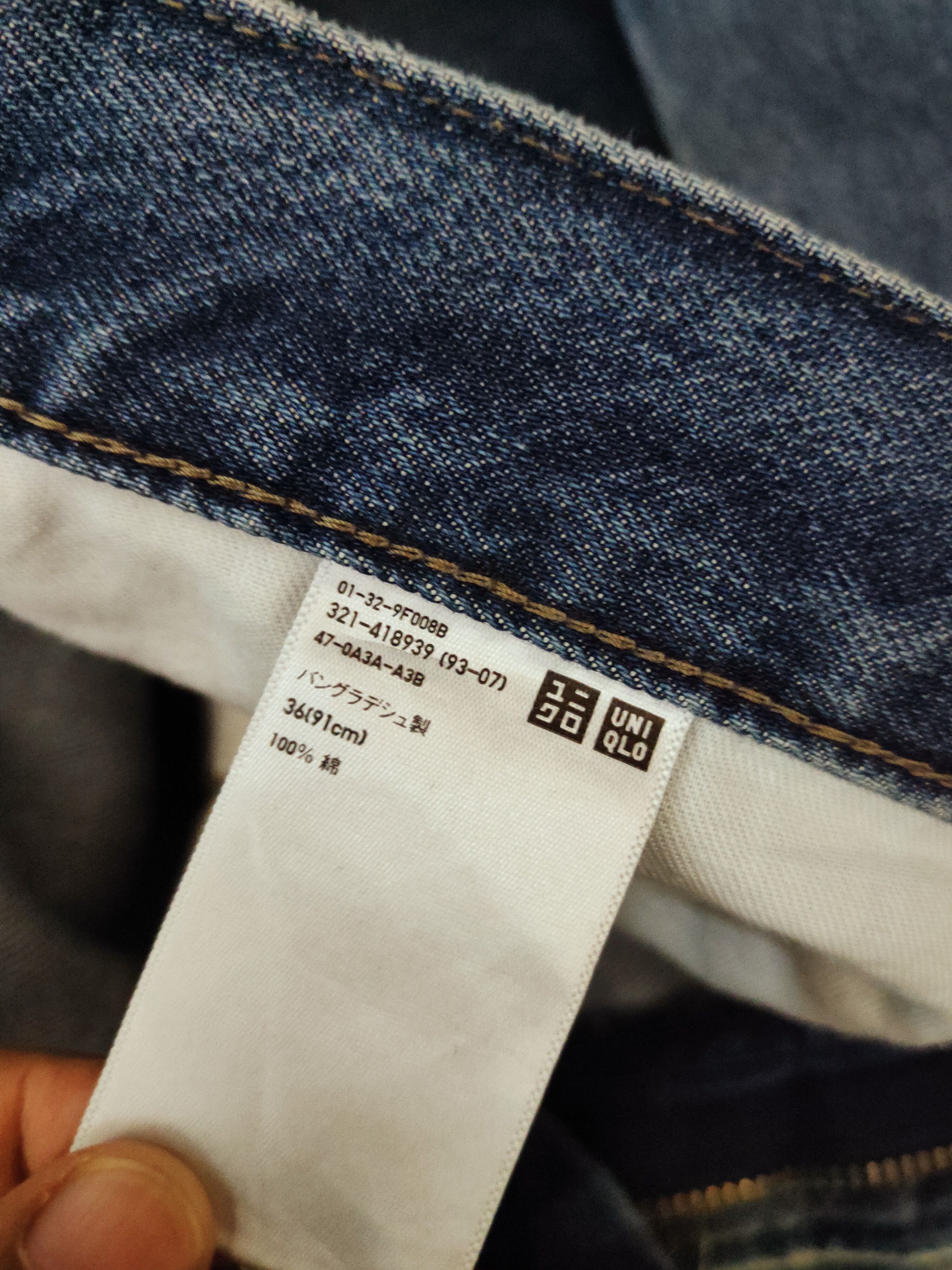 Japanese Brand Uniqlo Dark Blue Faded Distressed Ripped Jeans #S2725 Size US 36 / EU 52 - 16 Thumbnail
