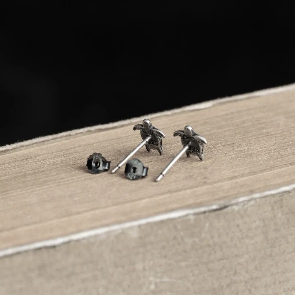 Jewelry Tiny Turtle Ocean Stud Earrings 925 Sterling Ear Charms Gift Size ONE SIZE - 5 Thumbnail