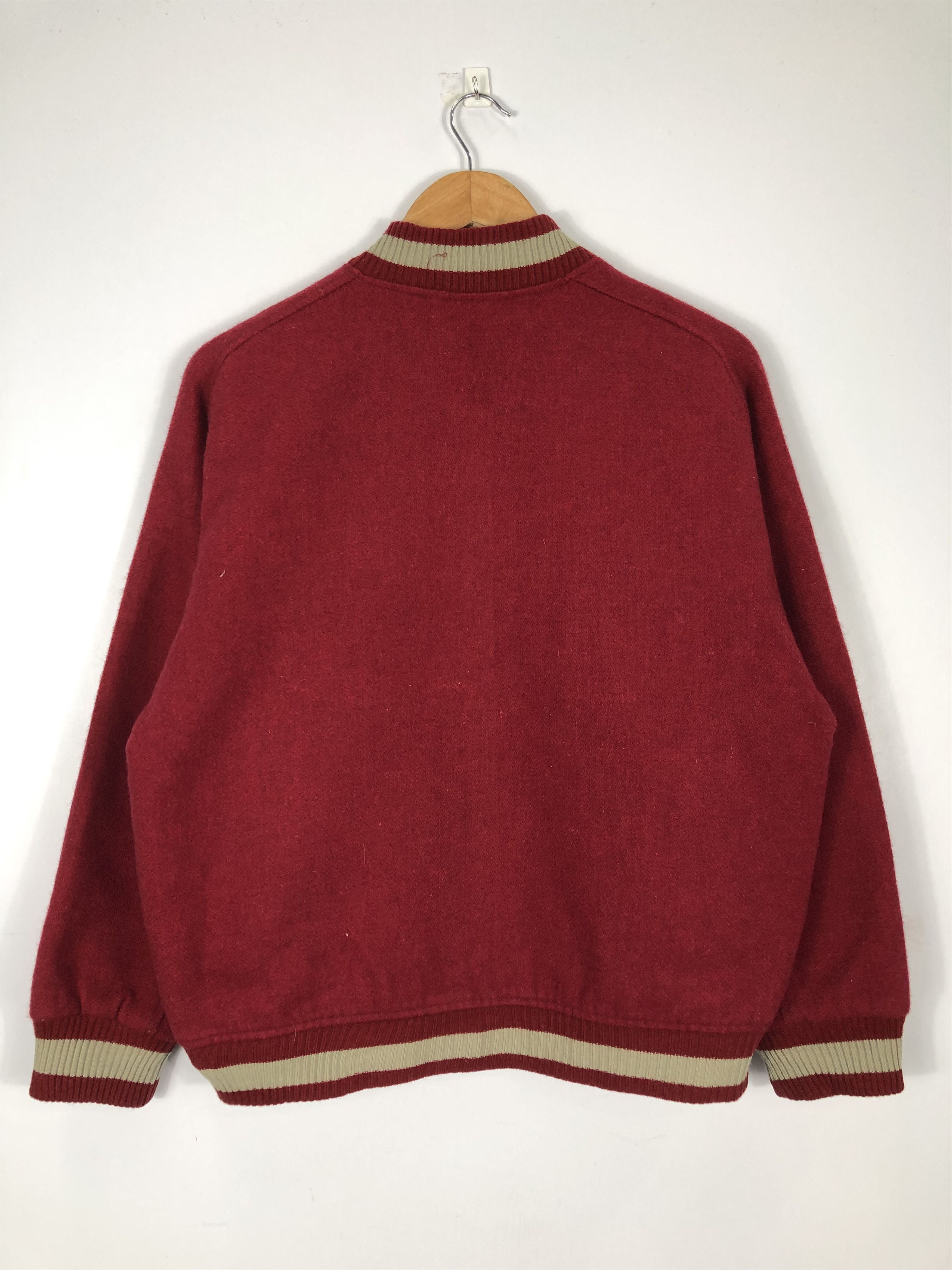 Japanese Brand Vintage 80s Varsity Jacket Red Made In Japan V0176 Size US L / EU 52-54 / 3 - 3 Thumbnail