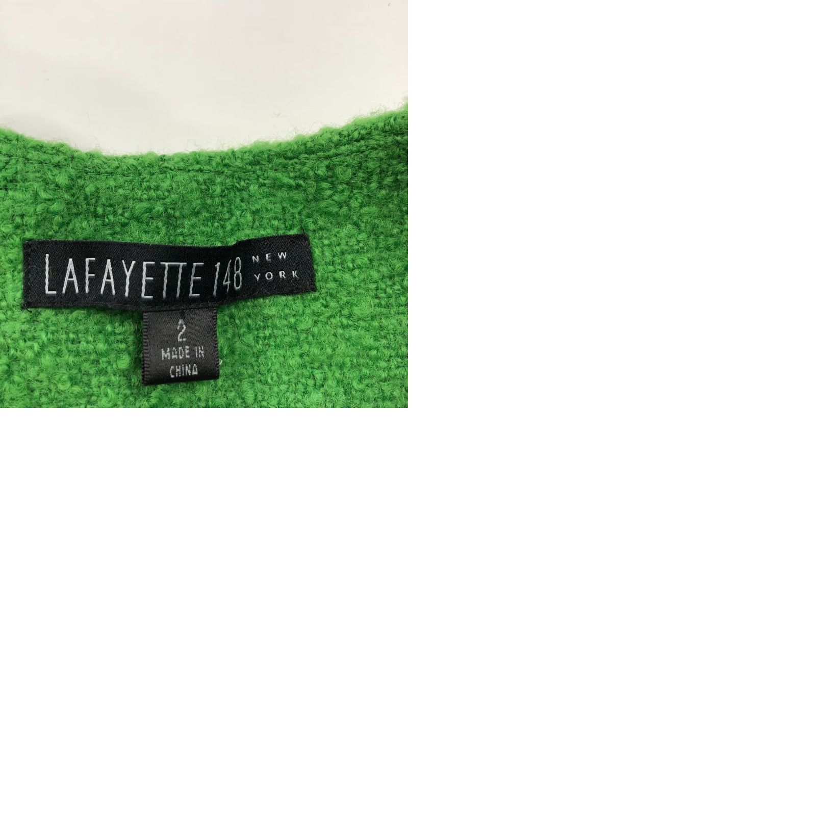 Vintage Lafayette 148 New York Blazer Wool Blend Snap Button Jacket Green Fuzzy Size XS / US 0-2 / IT 36-38 - 10 Thumbnail