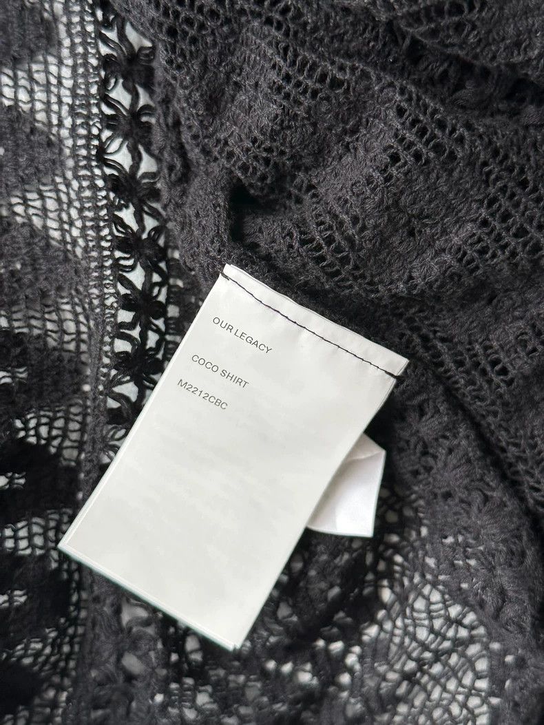 Our Legacy Our Legacy size50 Black lace shirt with openwork Size US M / EU 48-50 / 2 - 3 Thumbnail