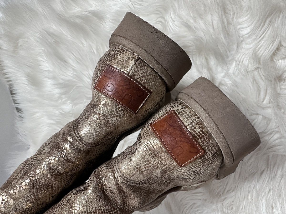 Ugg UGG Y2K Classic Tall Fancy 5998 Chestnut Gold Logo 38 Size US 7 / IT 37 - 6 Thumbnail