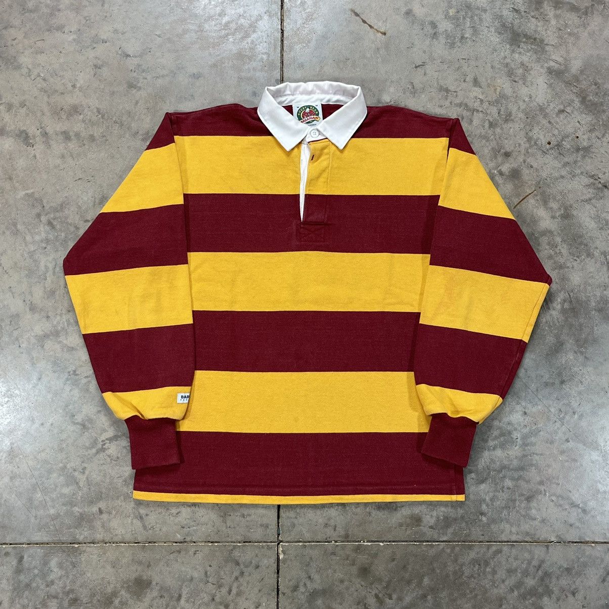 Vintage Vintage Barbarian Rugby Shirt Striped 90s Heavyweight Grailed