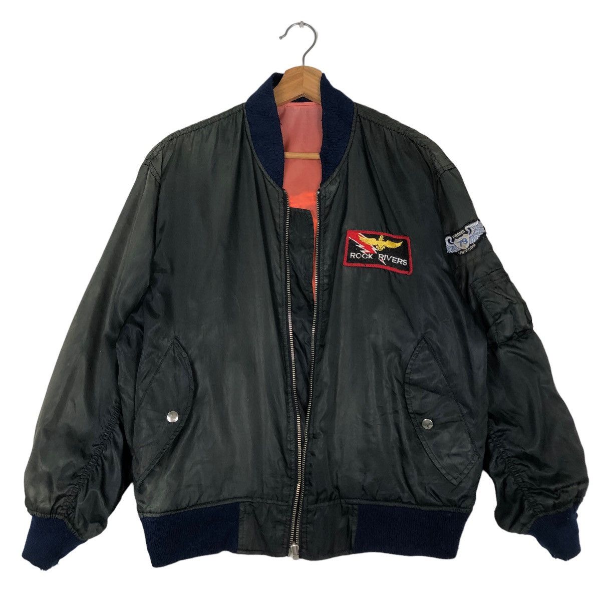 Japanese Brand 🔥90’s Vtg Riot Riot Bomber Jacket USN Big Logo Military Size US M / EU 48-50 / 2 - 1 Thumbnail