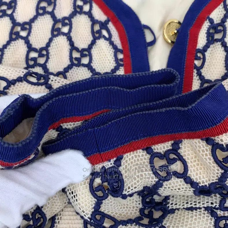 Gucci Gucci Color-blocked mesh logo jacquad full print cotton si Size S / US 4 / IT 40 - 9 Thumbnail