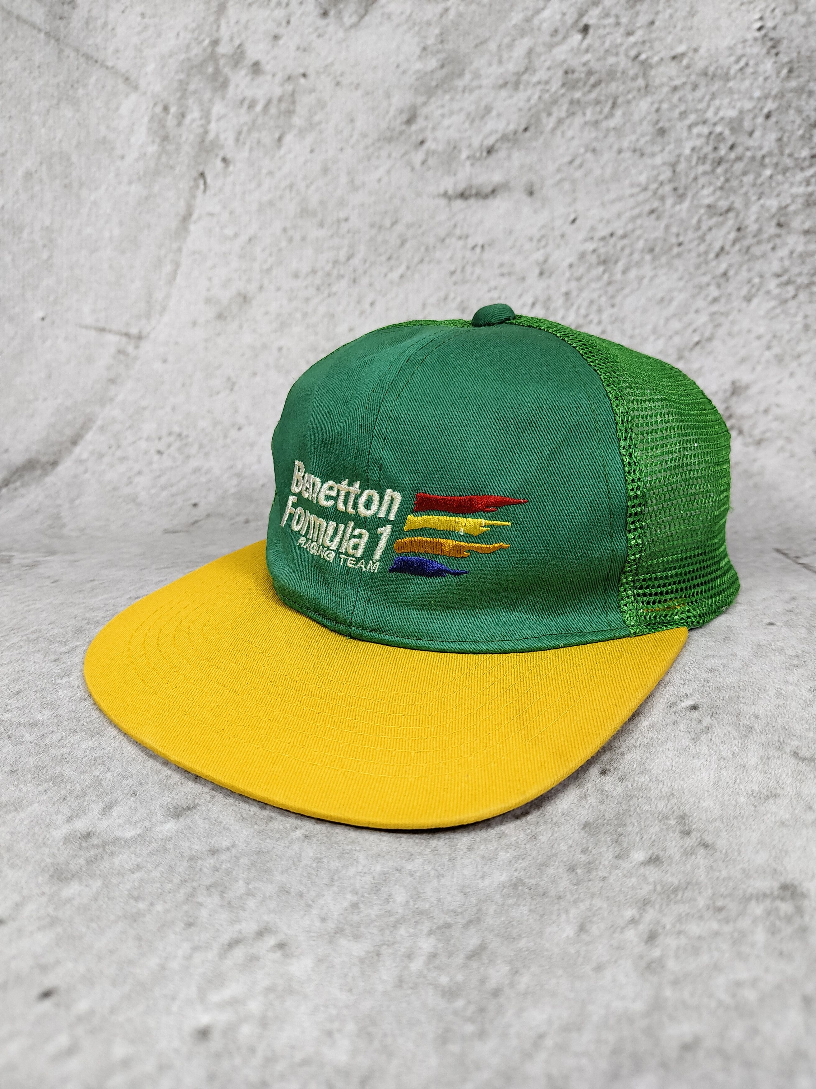 Benetton 90s Benetton🔥F1 Racing Team Embroidered Logo Trucker Hat Size ONE SIZE - 3 Thumbnail