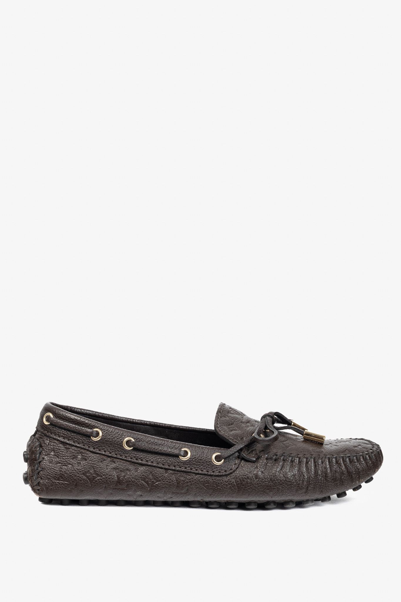 Louis Vuitton Louis Vuitton Gloria Monogram-Embossed Leather Flat Loafers Size US 6.5 / IT 36.5 - 2 Thumbnail