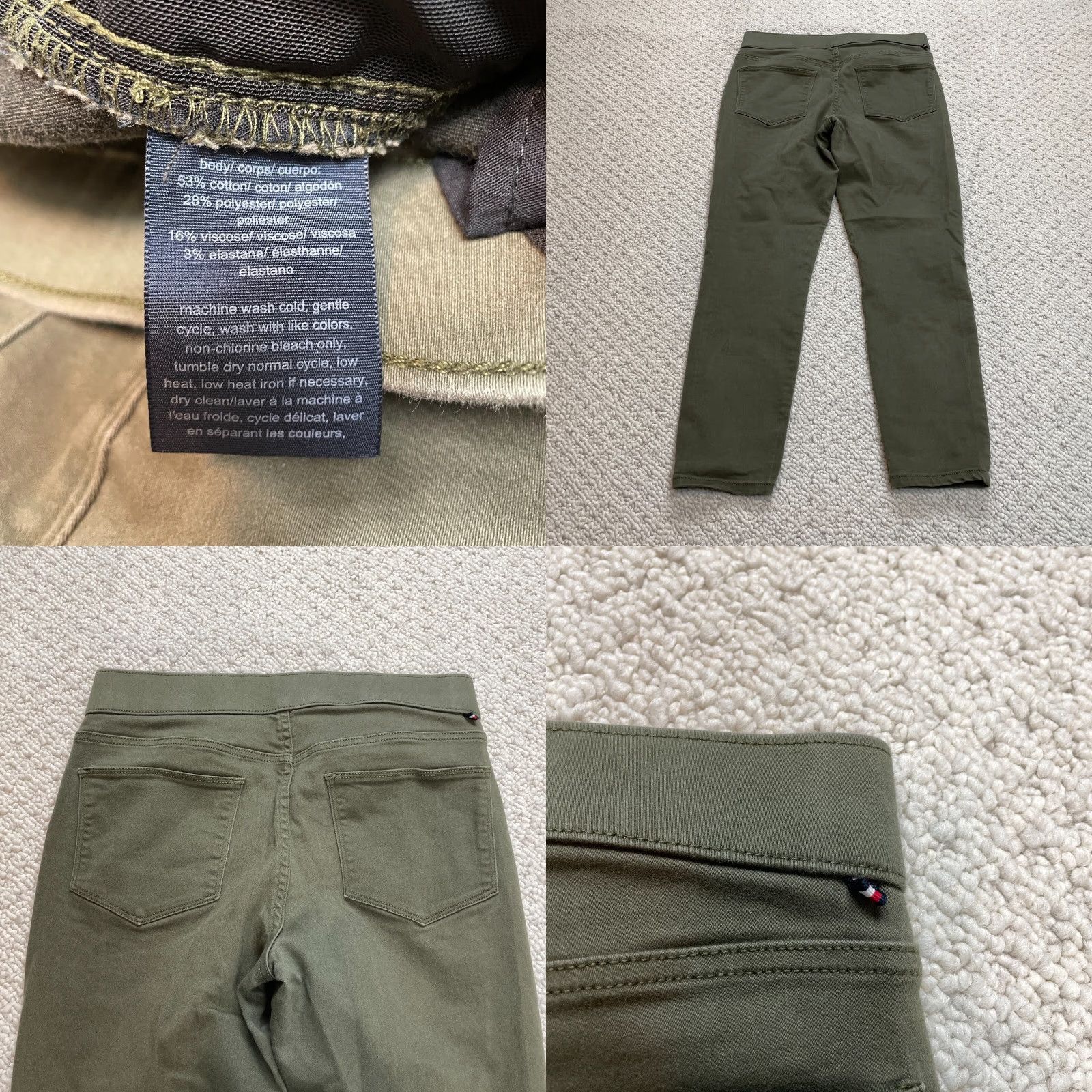 Tommy Hilfiger VINTAGE Tommy Hilfiger Ankle Pants Womens 8 Green Pull On Straight Stretch Zip Pockets Size 30" / US 8 / IT 44 - 8 Thumbnail
