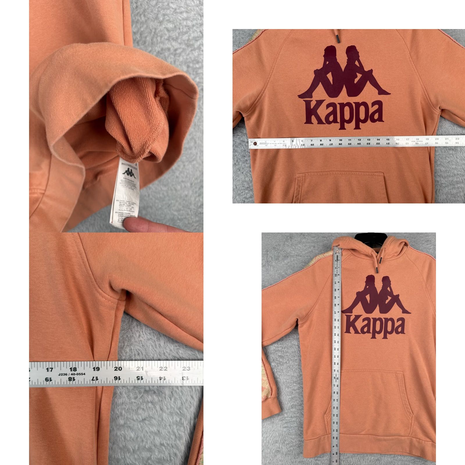 Kappa Kappa Hoodie Womens Large Orange Pullover Logo Jersey Fabric READ Size L / US 10 / IT 46 - 8 Thumbnail
