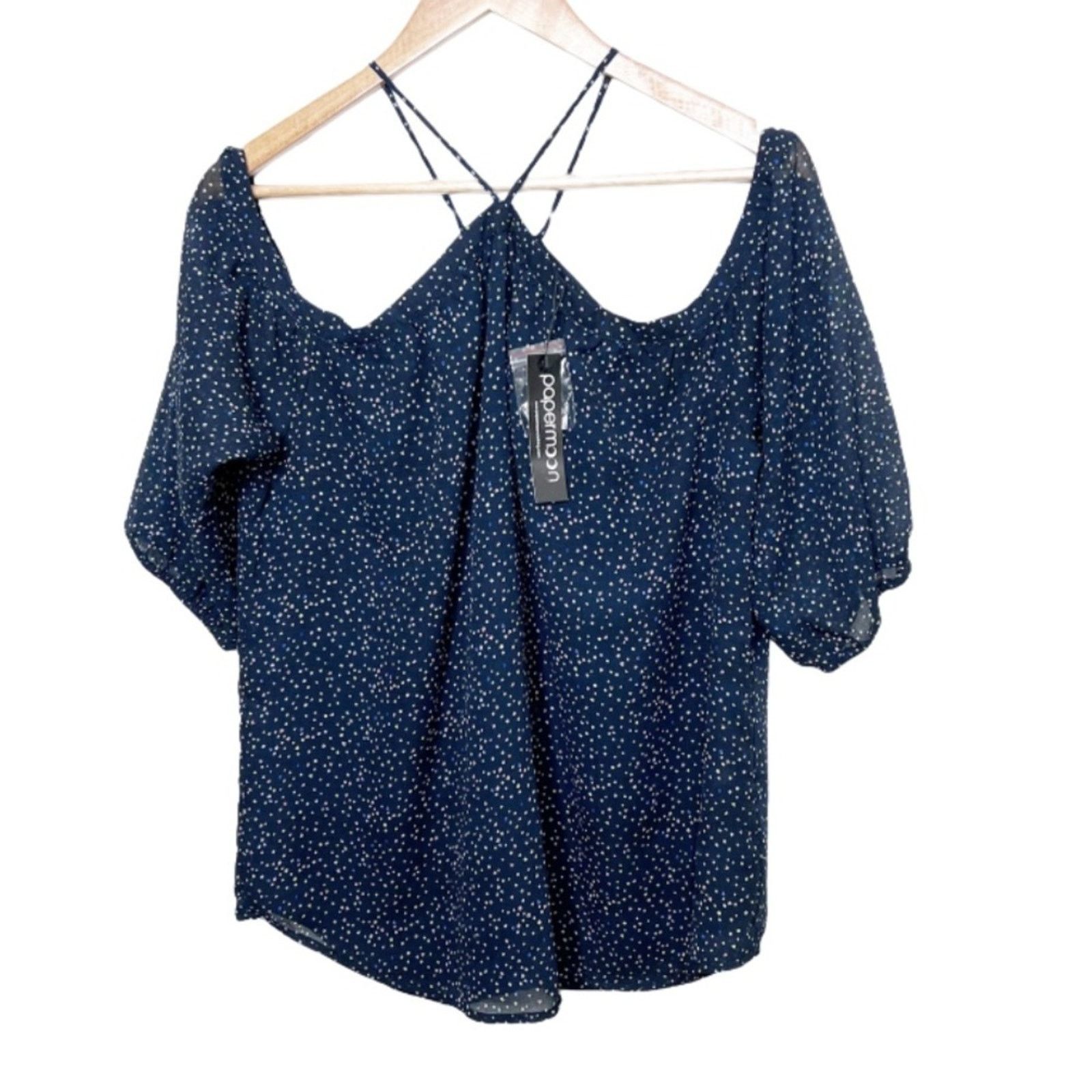 Other New with Tags Papermoon Women's Lidia Polka Dot Navy Blouse Size M / US 6-8 / IT 42-44 - 1 Thumbnail
