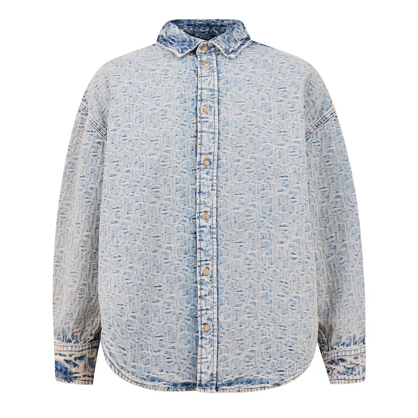 Acne Studios o1g2r1mq0825 Monogram Shirt in Blue/Beige Size US XL / EU 56 / 4 - 1 Thumbnail