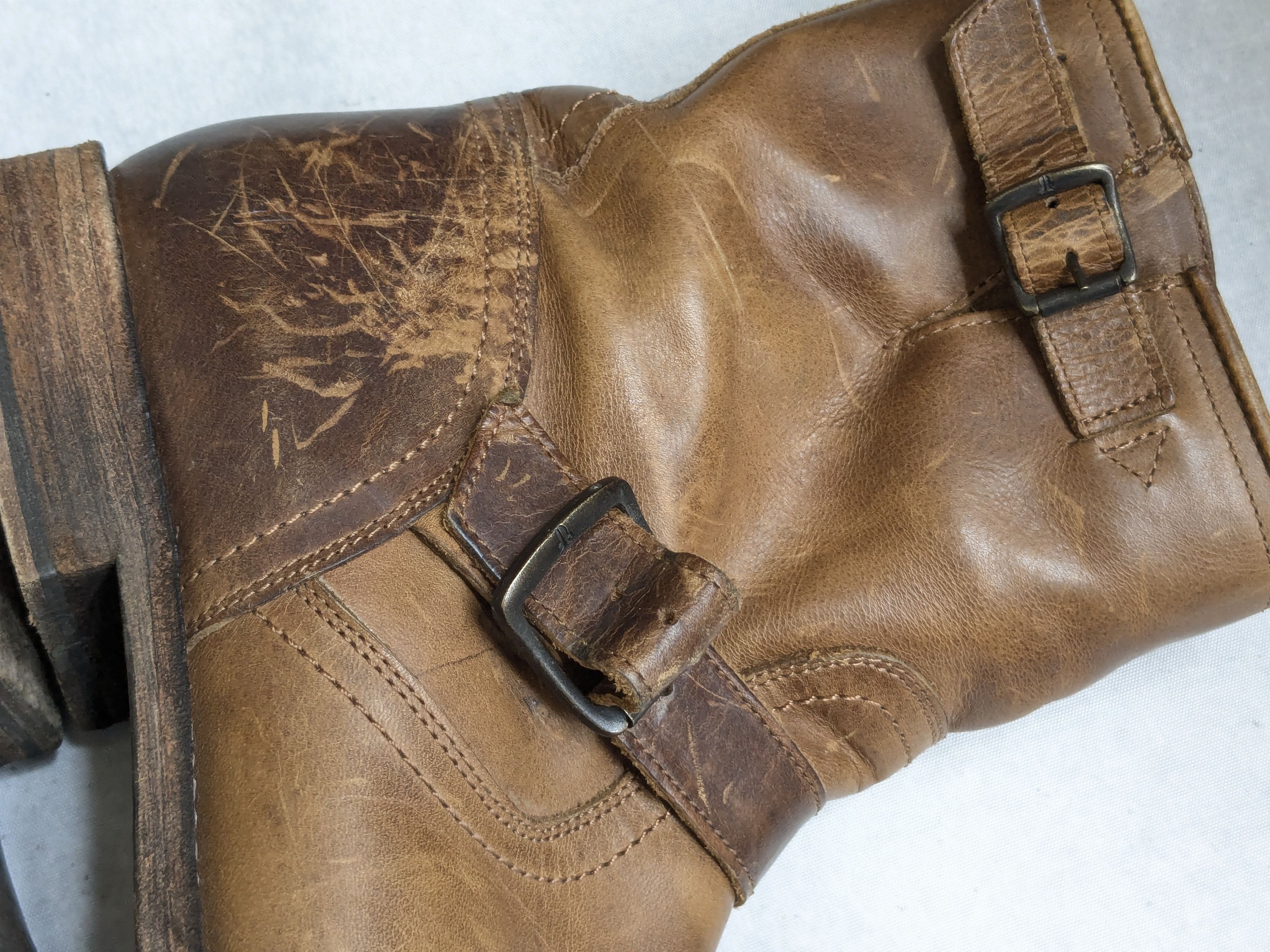 Frye Frye Engineer Boots 10 D Brown Leather Buckle Size US 10 / EU 43 - 11 Thumbnail
