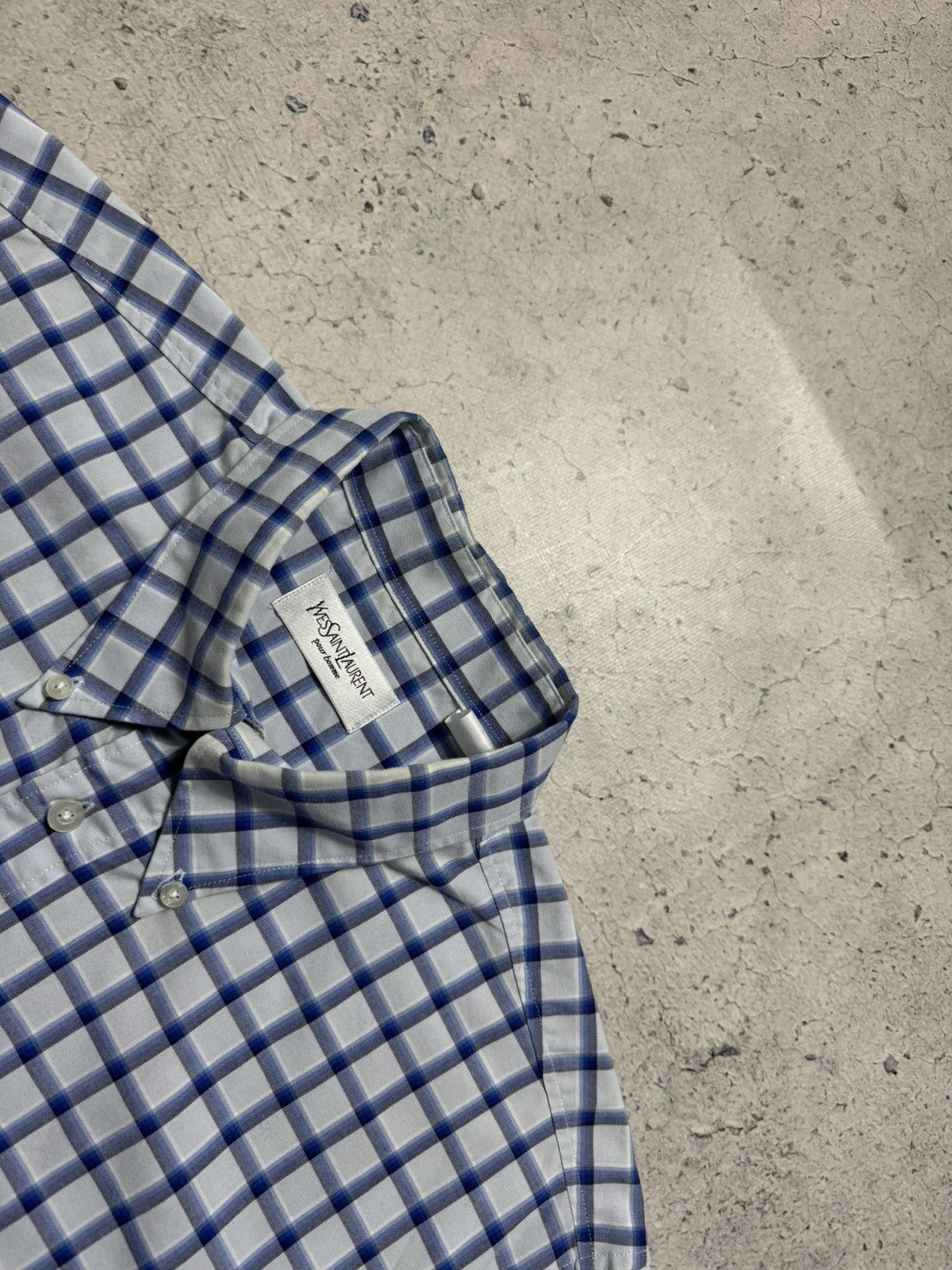 Yves Saint Laurent Yves Saint Laurent YSL Checked Button Up Short Sleeve Shirt Size US L / EU 52-54 / 3 - 7 Thumbnail