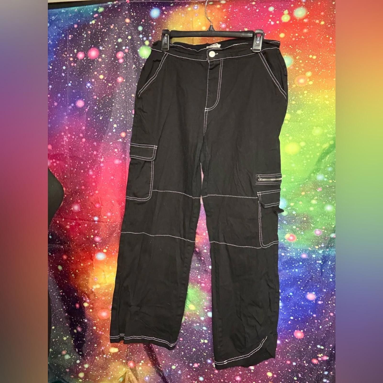 Designer Black Cargo Pants Size US 34 / EU 50 - 1 Thumbnail