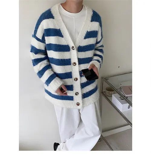 VIBE Striped Cardigan Knit Sweater Size US M / EU 48-50 / 2 - 2 Thumbnail