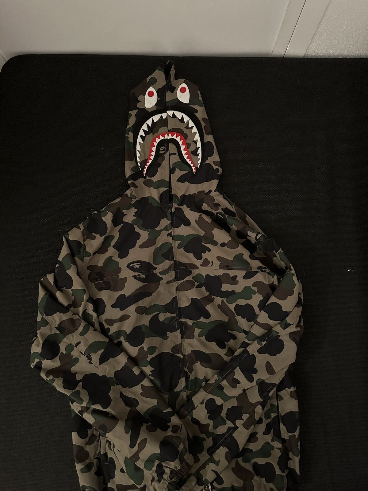 Image of Bape Shark Zip Jacket in Camo, Men's (Size XL)