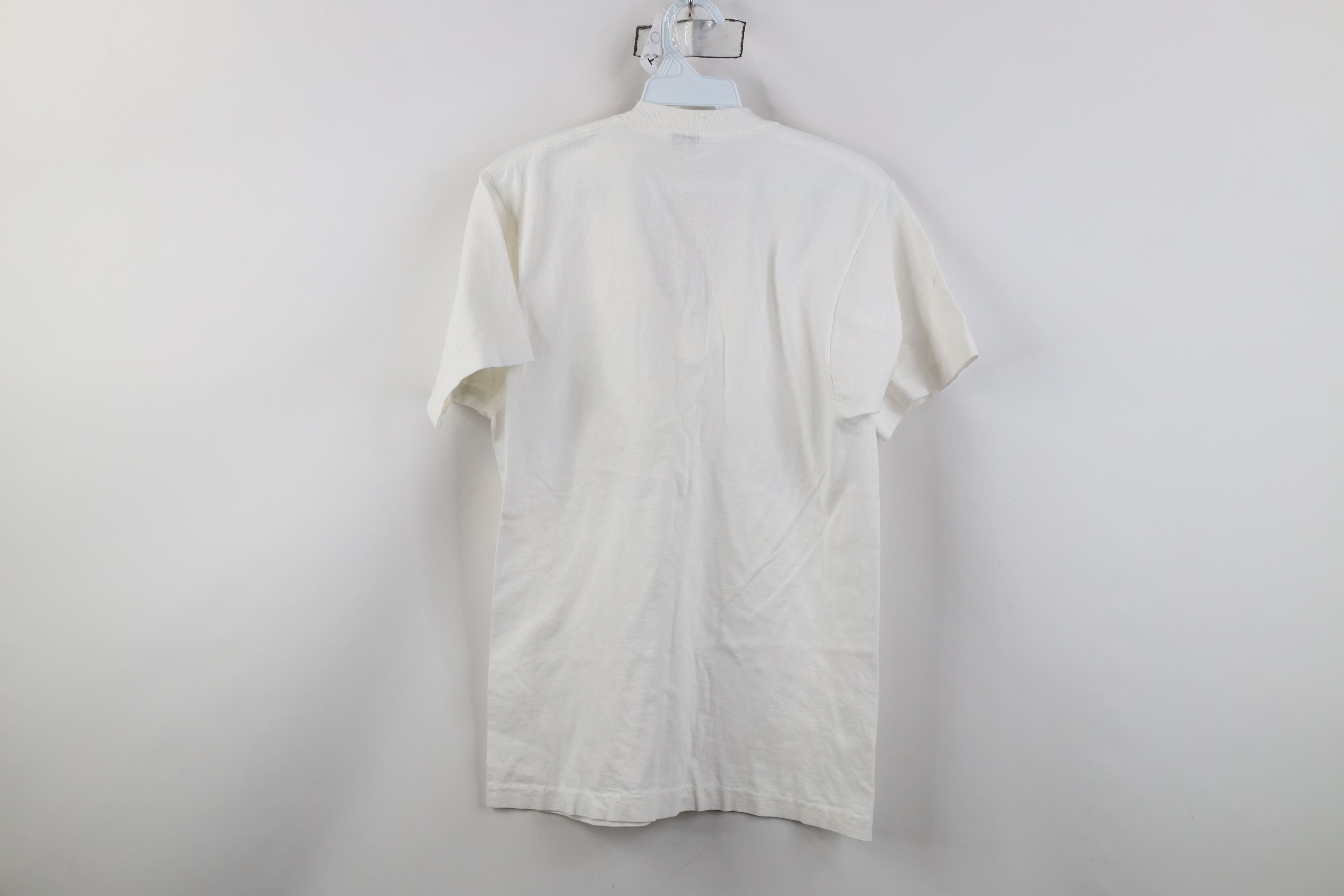 Vintage Vintage 80s 90s Streetwear Cotton V-Neck T-Shirt White USA Size US L / EU 52-54 / 3 - 10 Thumbnail