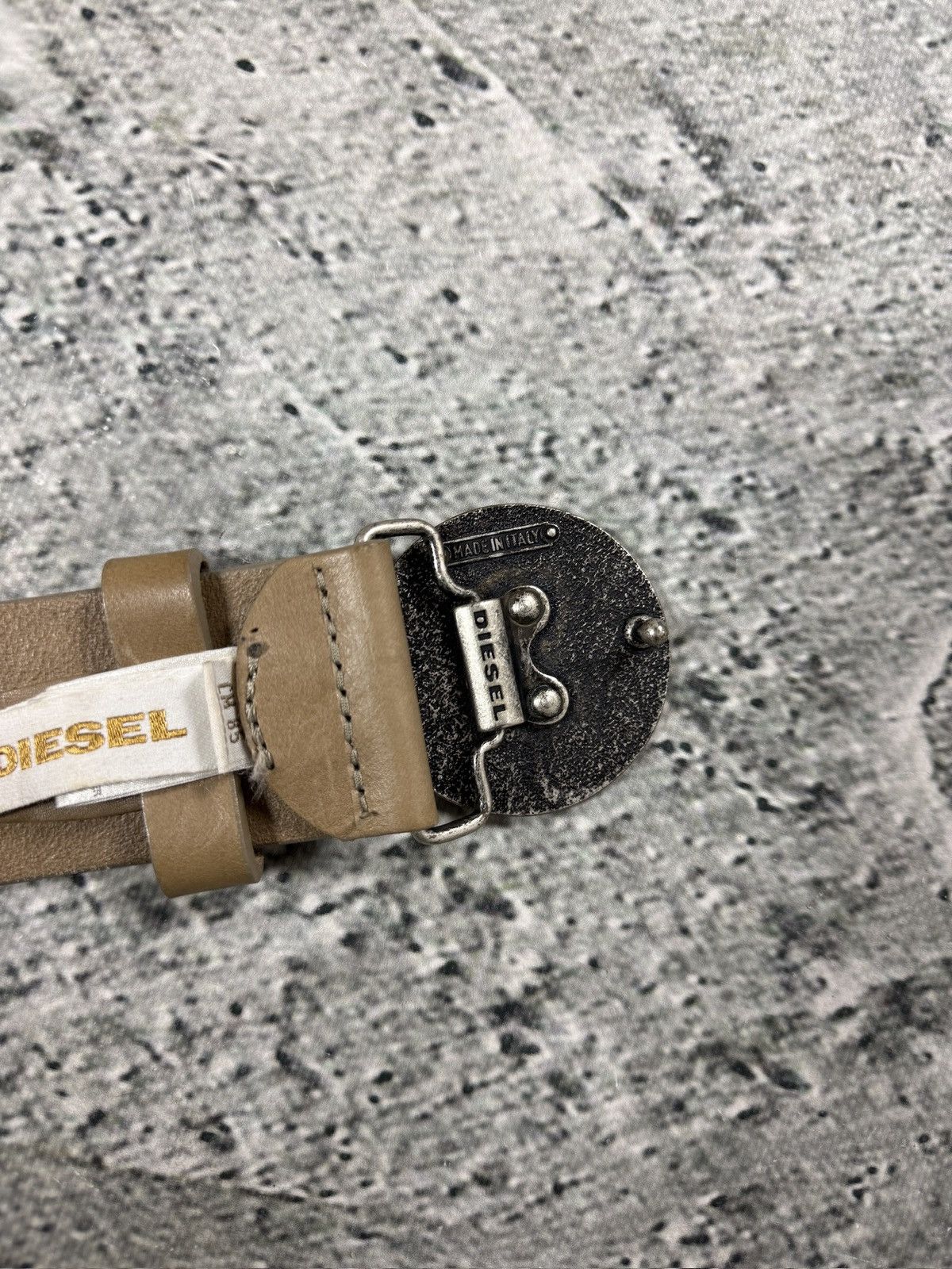 Diesel Diesel belt leather cow big buckle beige Size ONE SIZE - 9 Thumbnail