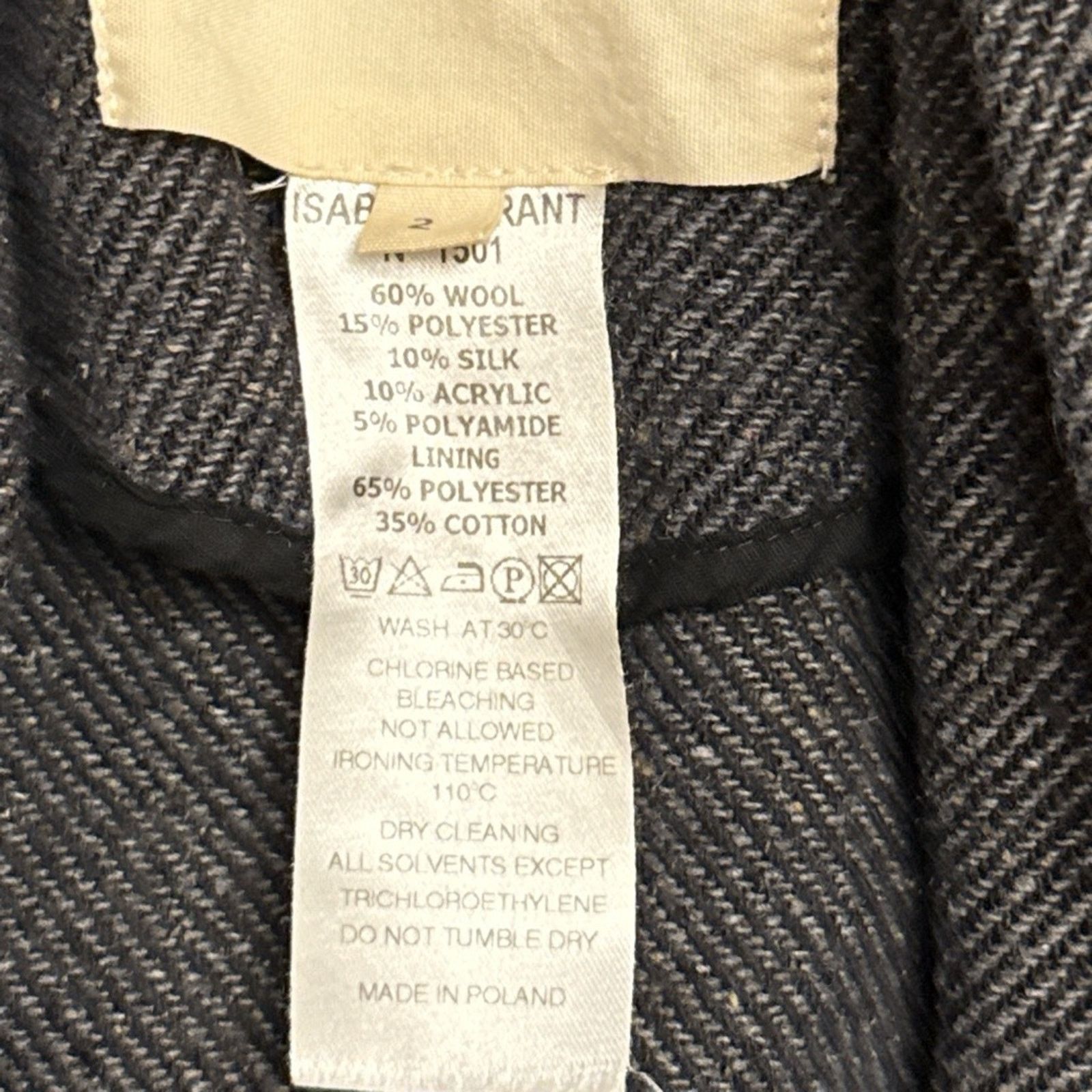 Isabel Marant Isabel Marant, gray herringbone wool blend button front jkt Size S / US 4 / IT 40 - 10 Thumbnail