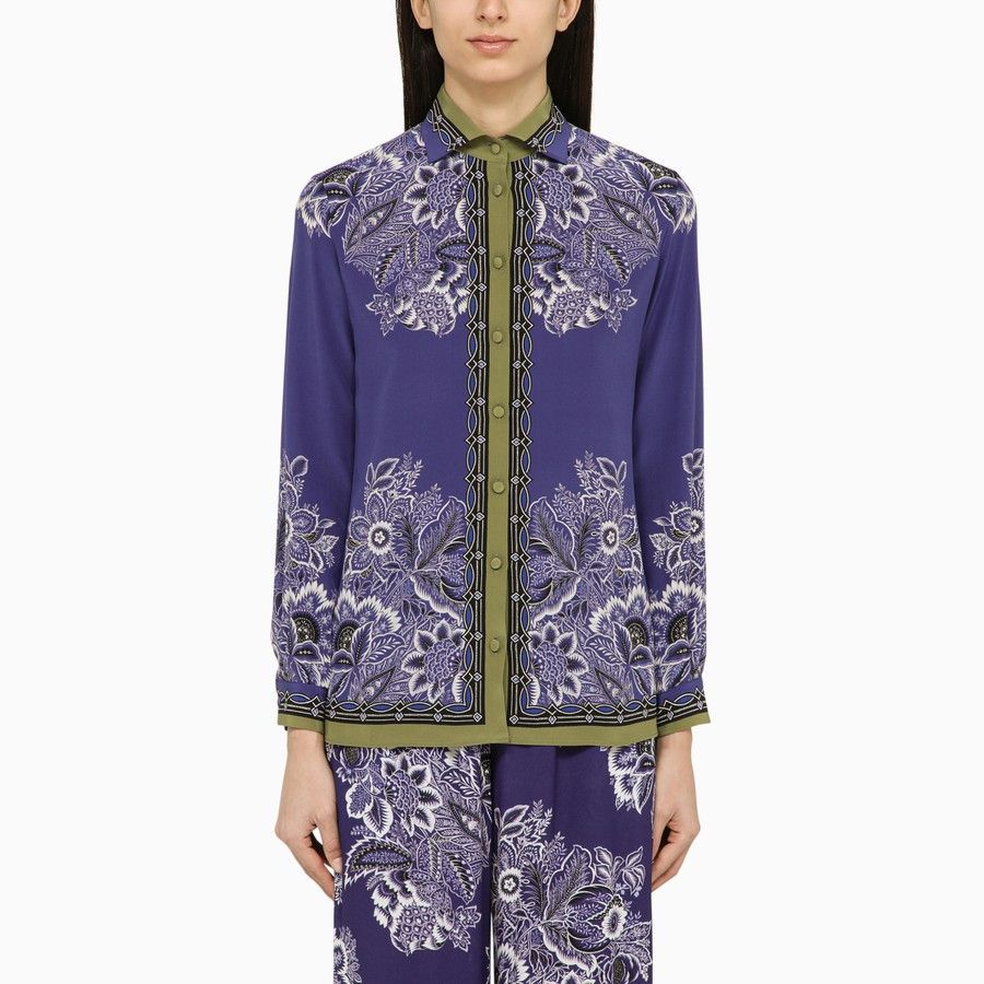 image of Etro O1D2Blof01223 Shirt In Blue, Women's (Size Small)