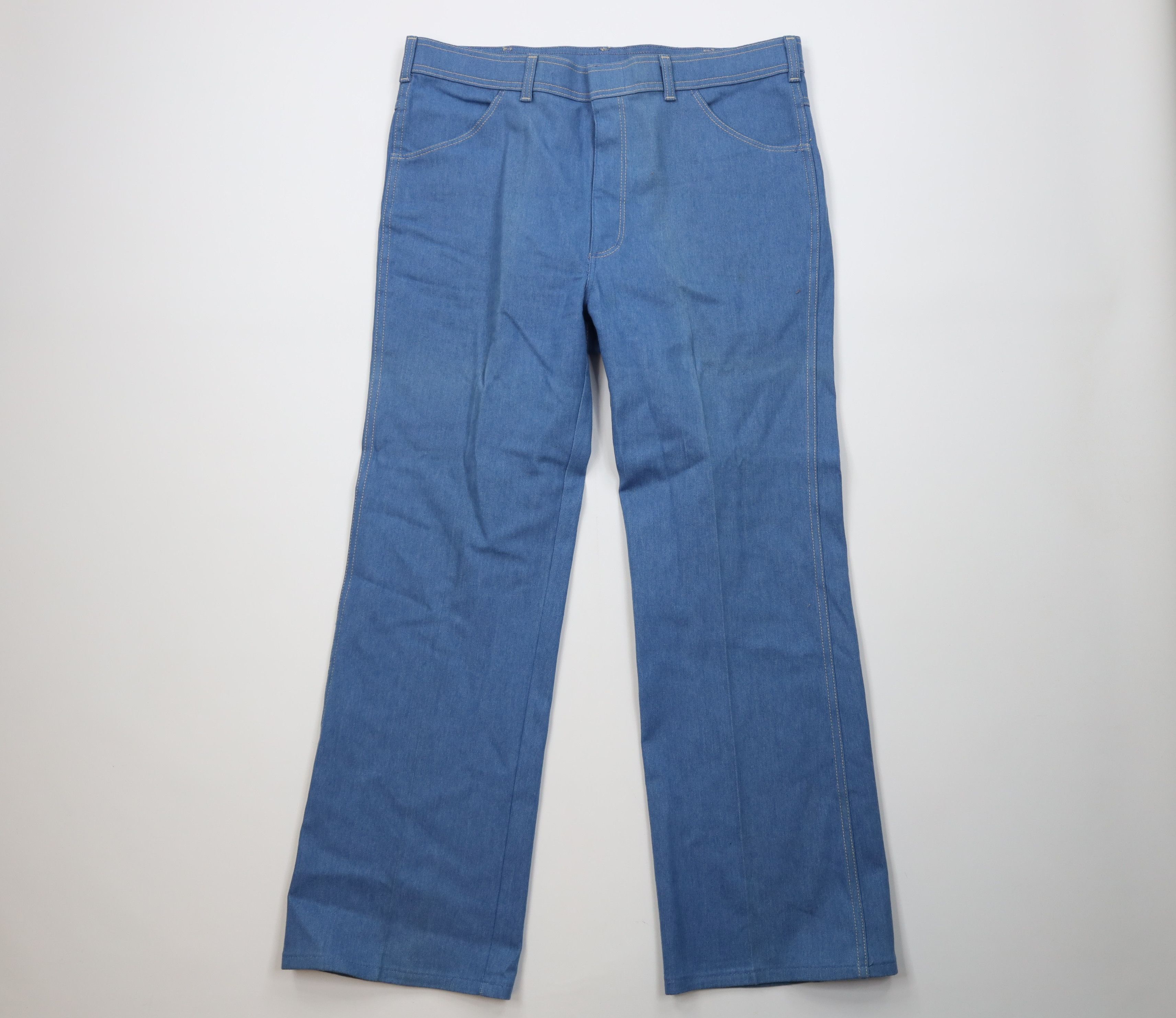 Vintage Vintage 70s Streetwear Wide Leg Bell Bottoms Denim Jeans USA Size US 38 / EU 54 - 1 Thumbnail