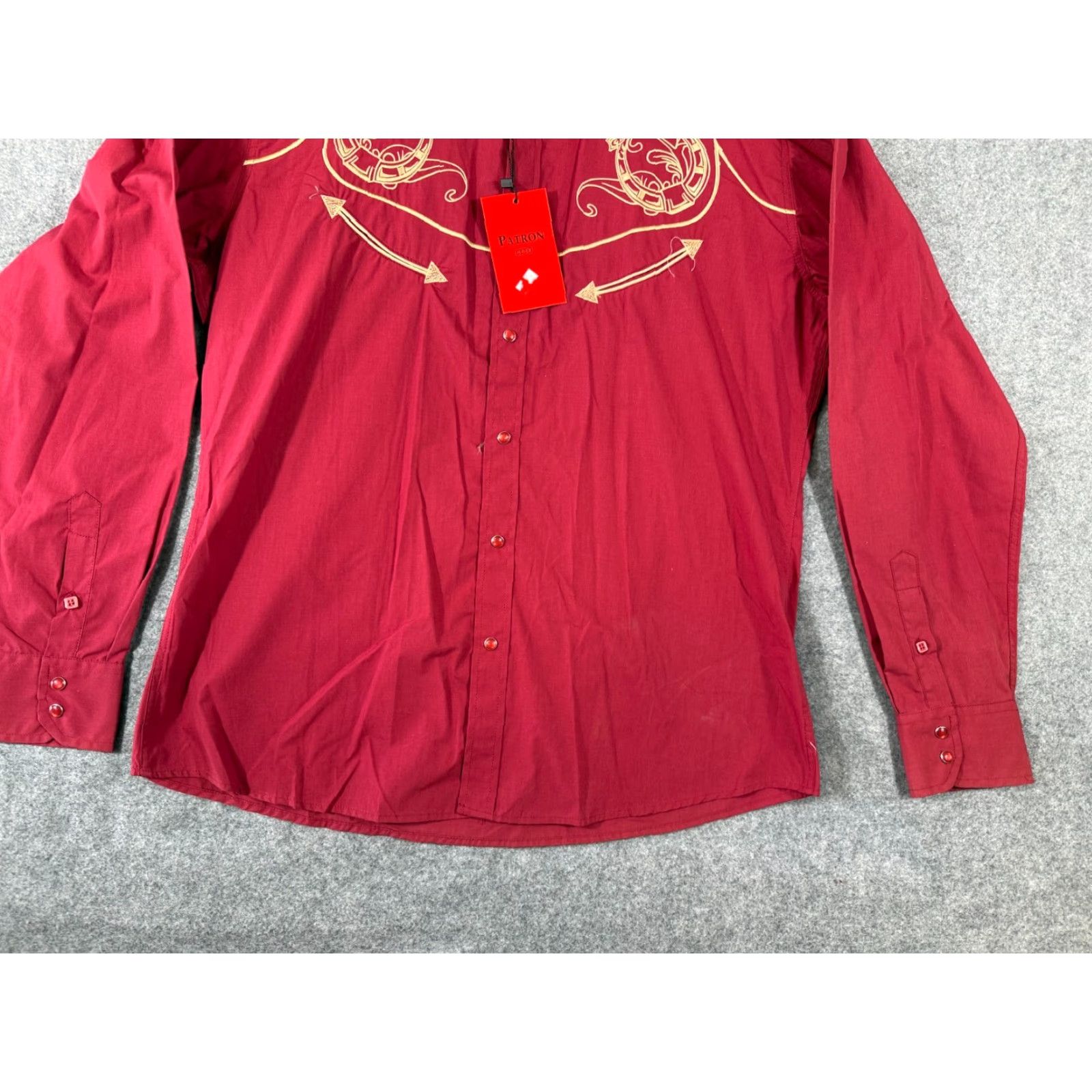 Vintage Patron Cito Red Label Western Shirt Mens XL Red Embroidered Pearl Snap NWT Size US XL / EU 56 / 4 - 4 Thumbnail