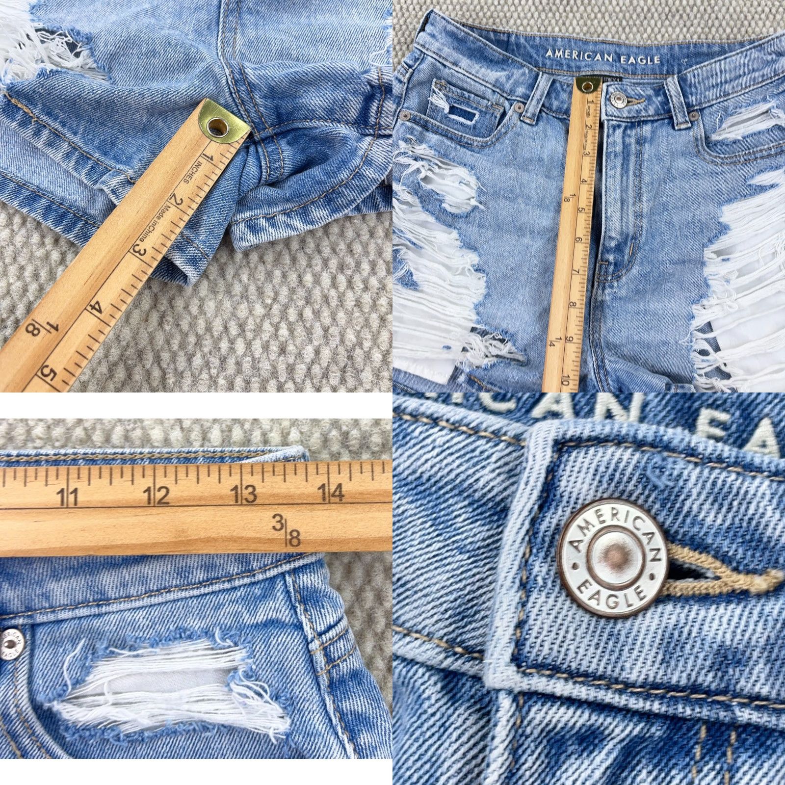 American Eagle Outfitters American Eagle Women Shorts 2 Mom High Rise Distressed Med Wash Faded Jorts Blue Size 26" / US 2 / IT 38 - 9 Thumbnail