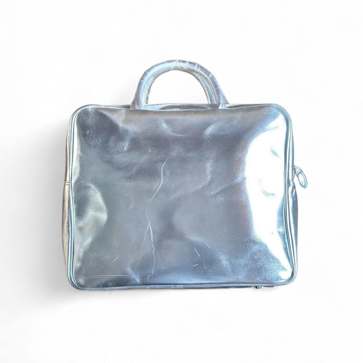 Comme des Garcons Comme des Garçons Aoyama Square Bag – Silver Cowhide Leather Size ONE SIZE - 3 Thumbnail