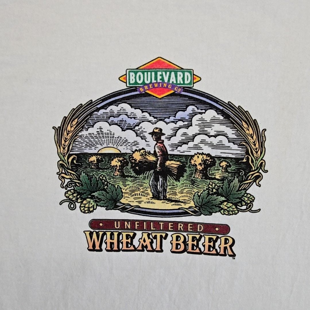 Vintage Vintage Boulevard Brewing Co Shirt Beer Graphic M White Tee Size US M / EU 48-50 / 2 - 2 Thumbnail